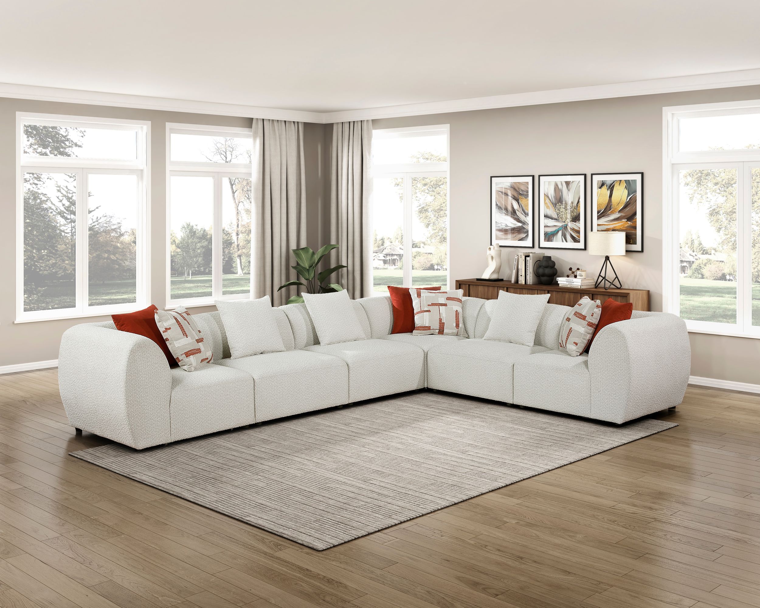 Franz U-Shaped Chenille 6‑Piece Modular Sectional