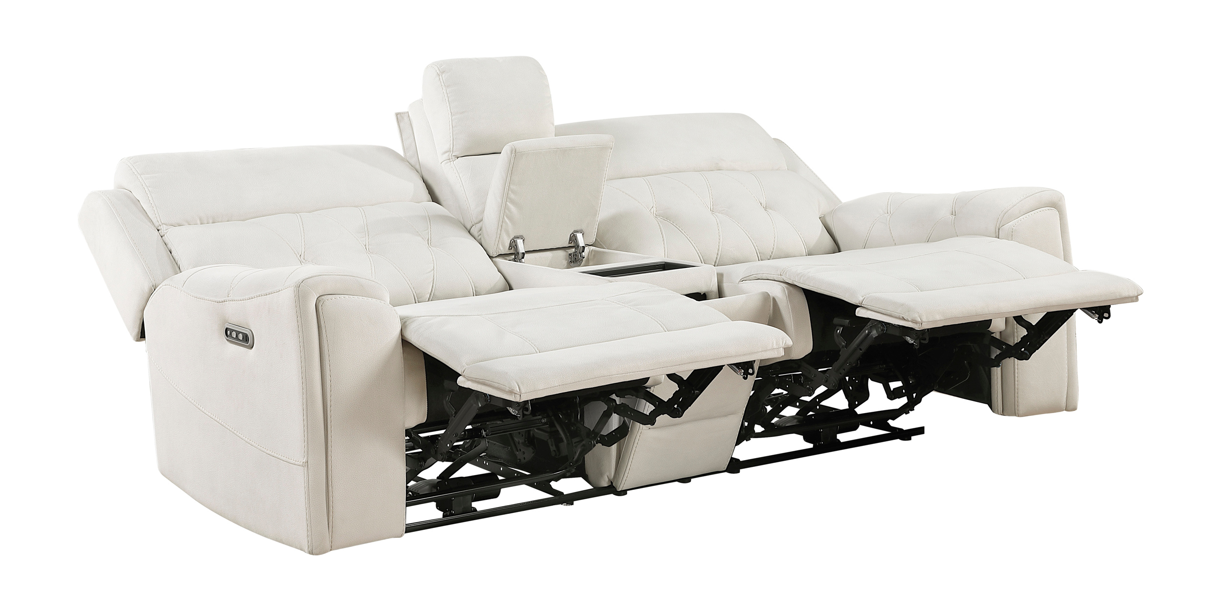 Celeste Microfiber Power Double Reclining Loveseat with Center Console