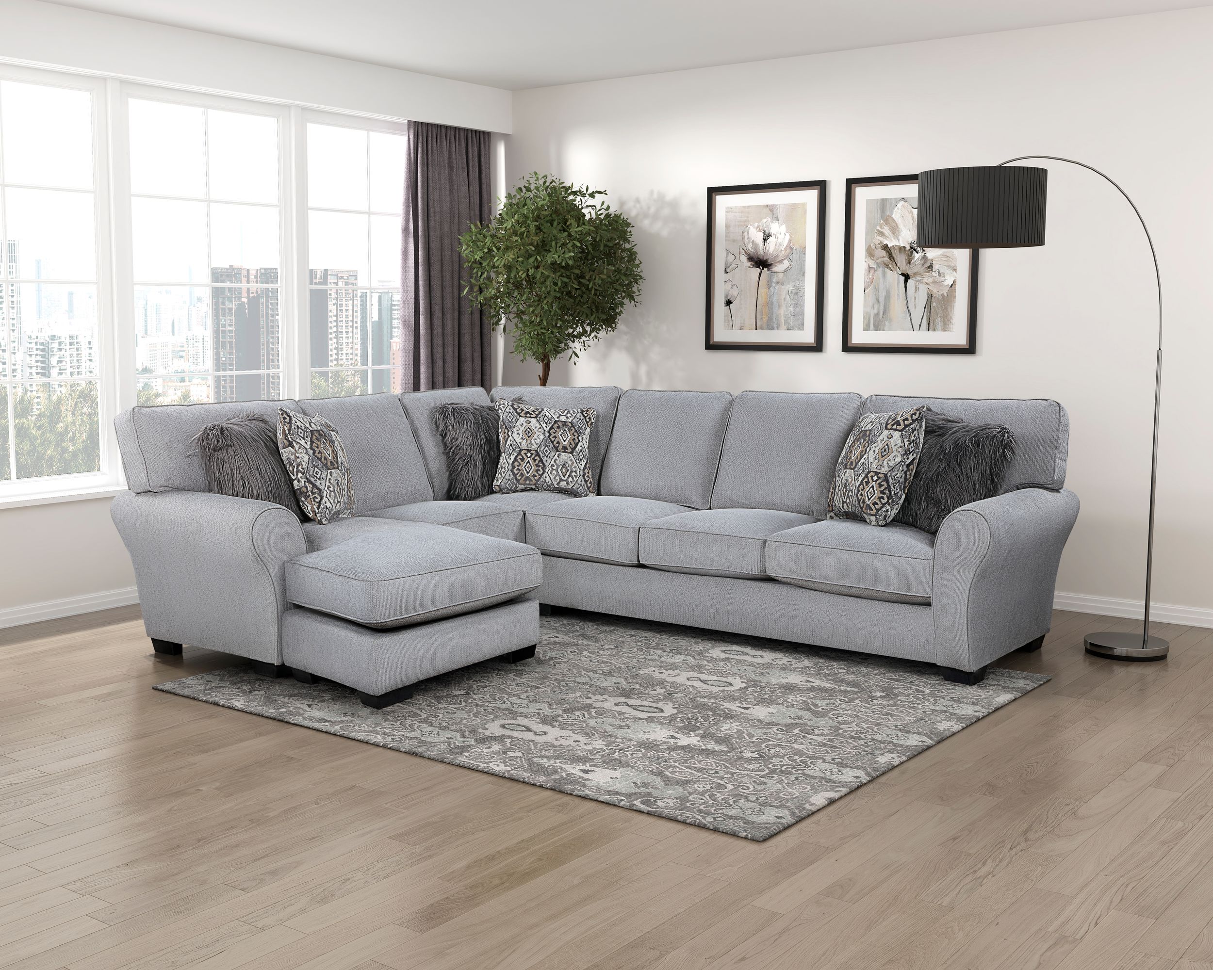 Kieran U-Shaped Chenille 2-Piece Reversible Sectional