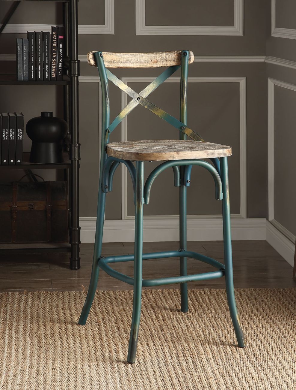Zaire Wood/Metal Bar Chair