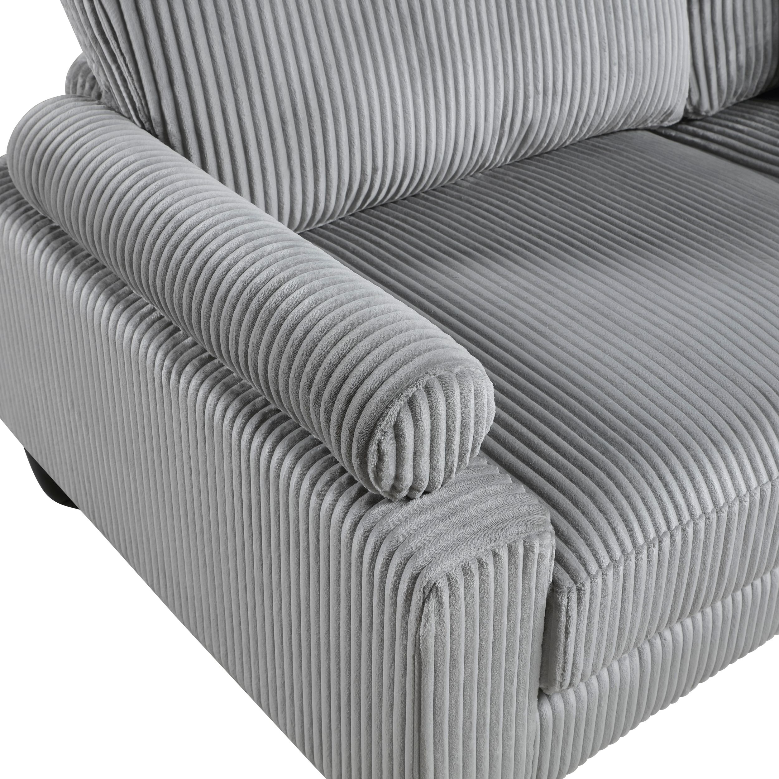 Robstown L-Shaped Corduroy 5‑Piece Modular Sectional