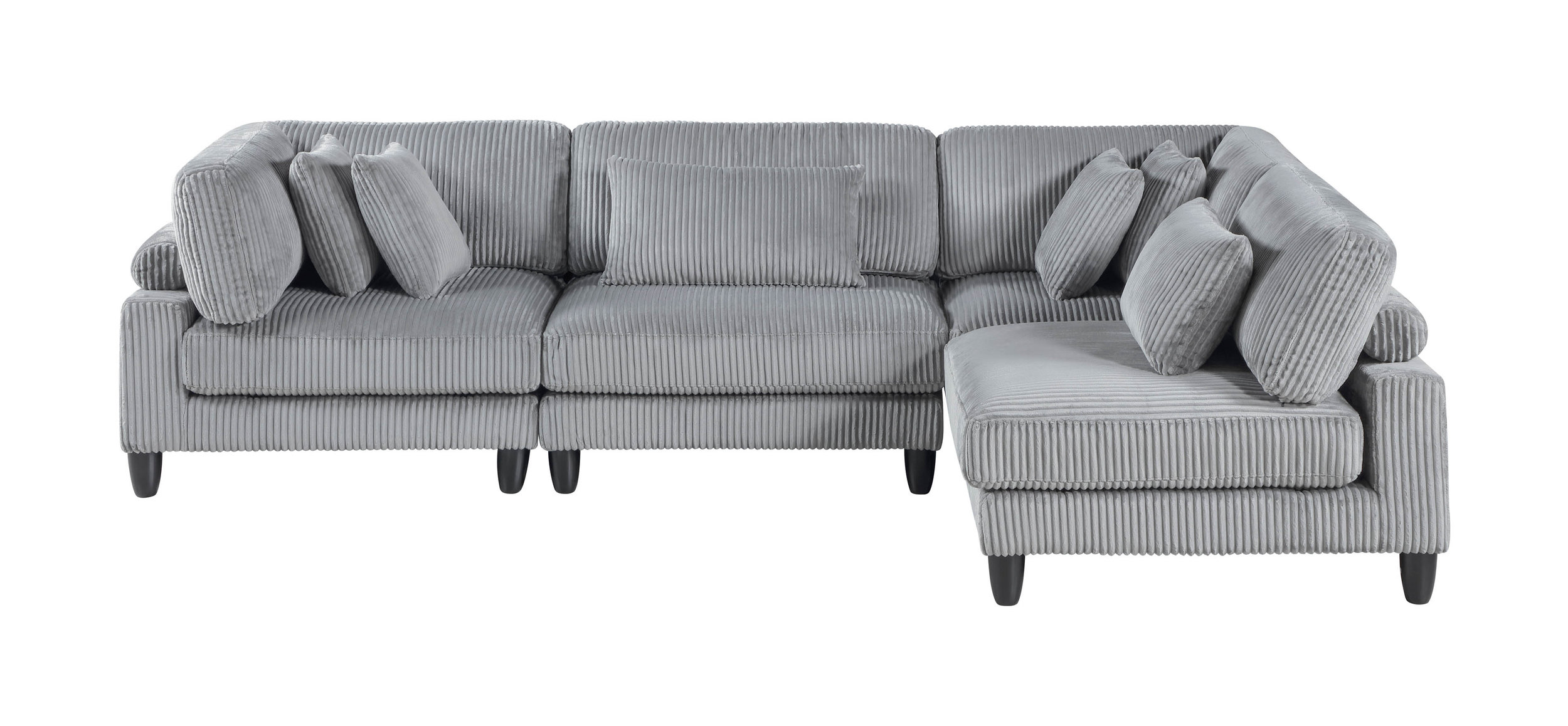 Robstown L-Shaped Corduroy 4‑Piece Modular Sectional