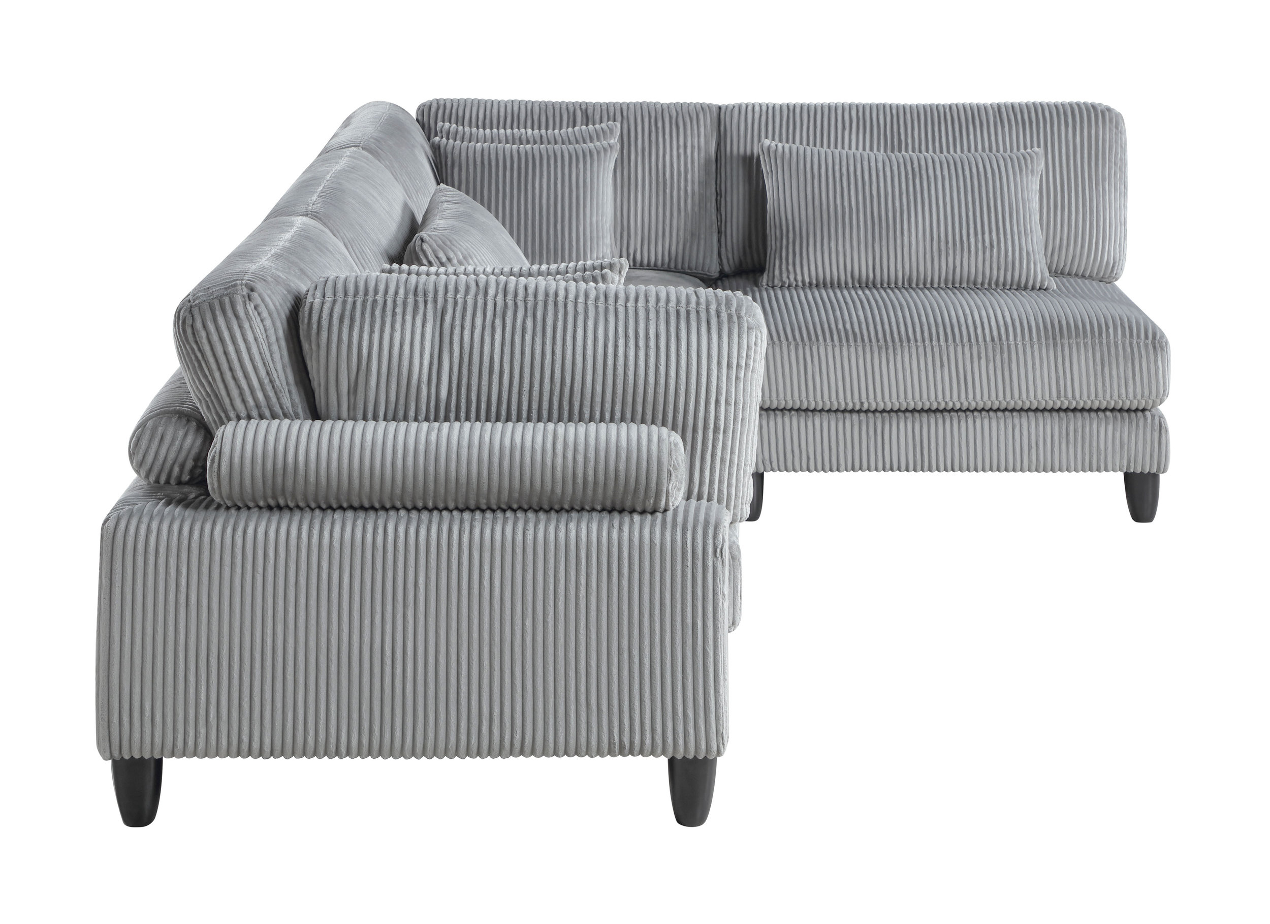 Robstown L-Shaped Corduroy 4‑Piece Modular Sectional