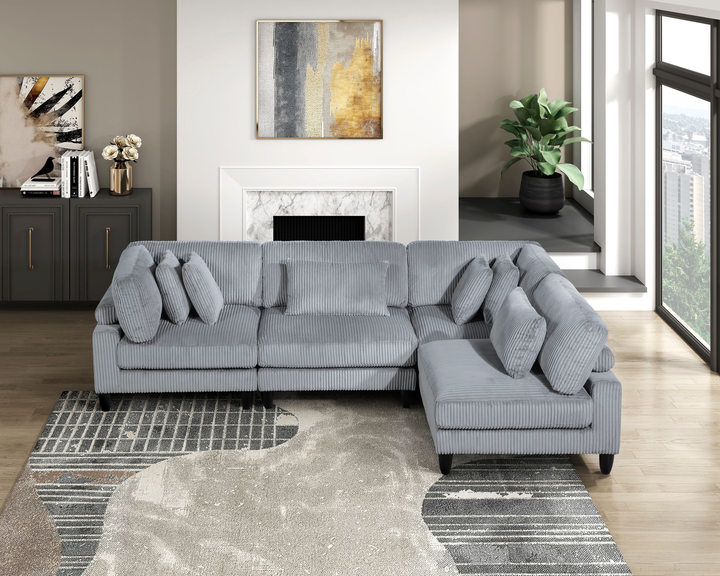 Robstown Corduroy Modular Living Room Set