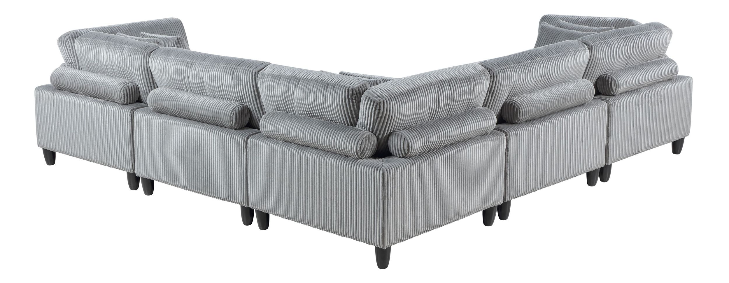 Robstown L-Shaped Corduroy 5‑Piece Modular Sectional