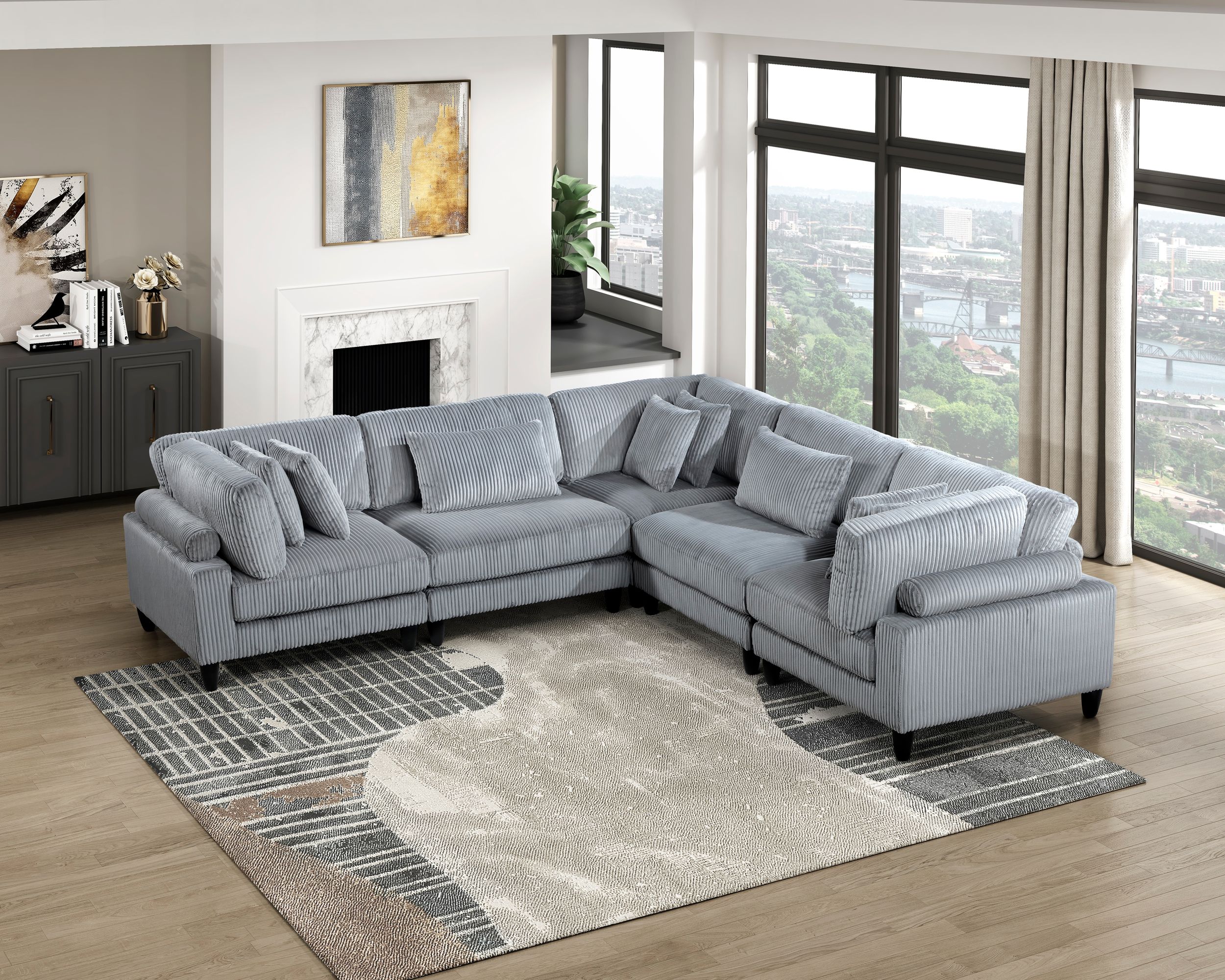 Robstown Corduroy Modular Living Room Set