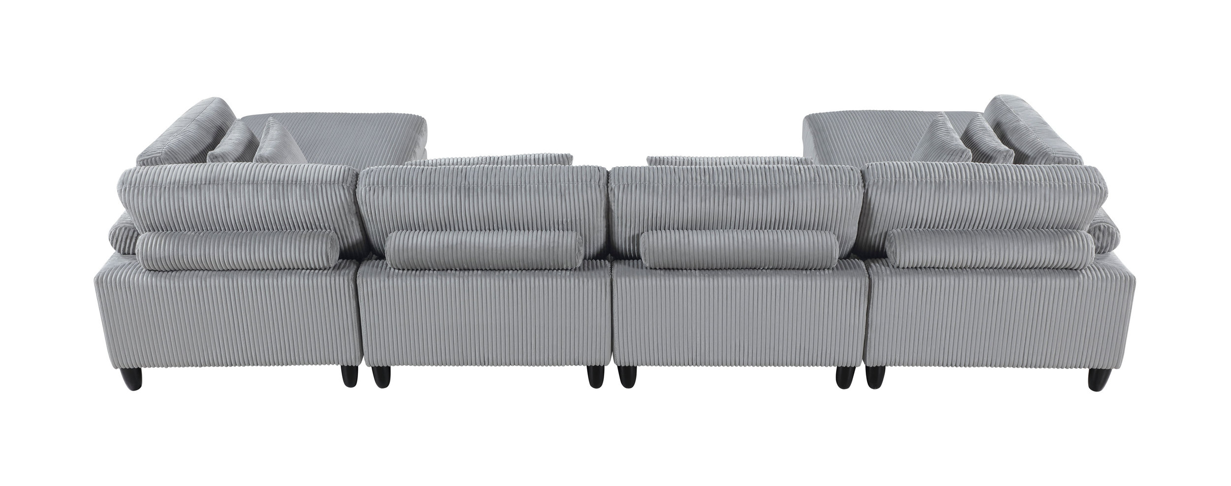 Robstown U-Shaped Corduroy 6‑Piece Modular Sectional with Ottomans