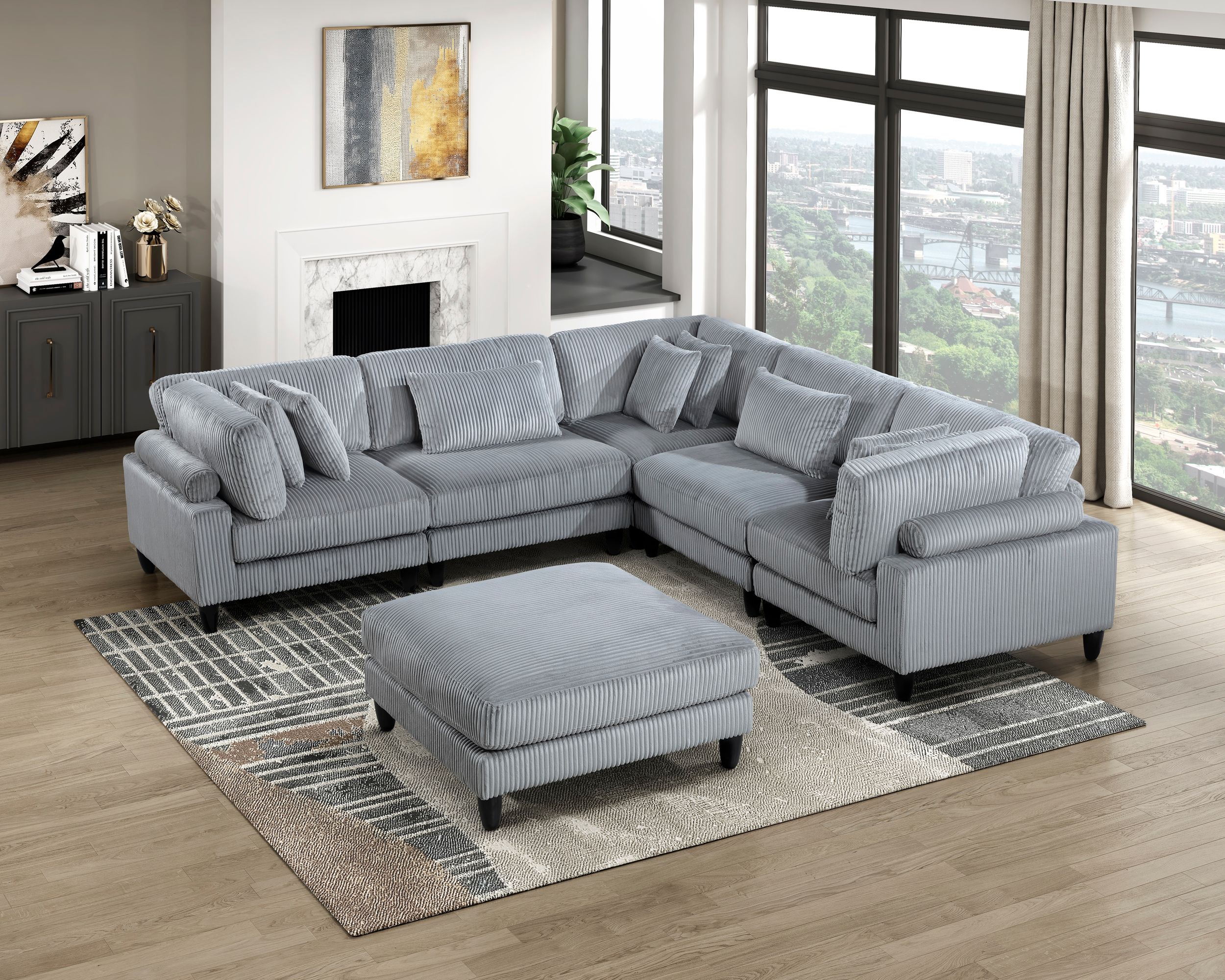 Robstown Corduroy Modular Living Room Set