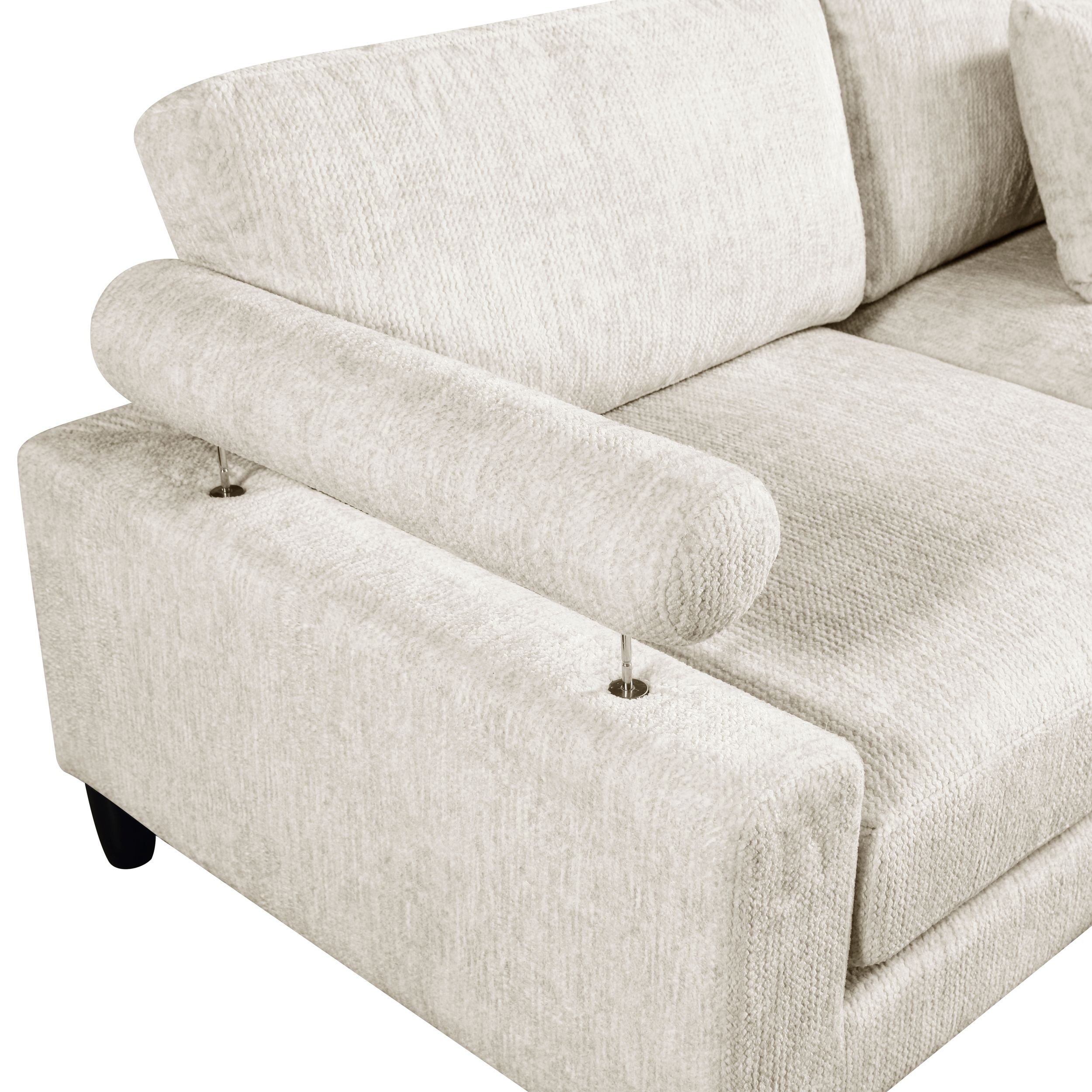 Robstown L-Shaped Microfiber 4‑Piece Modular Sectional