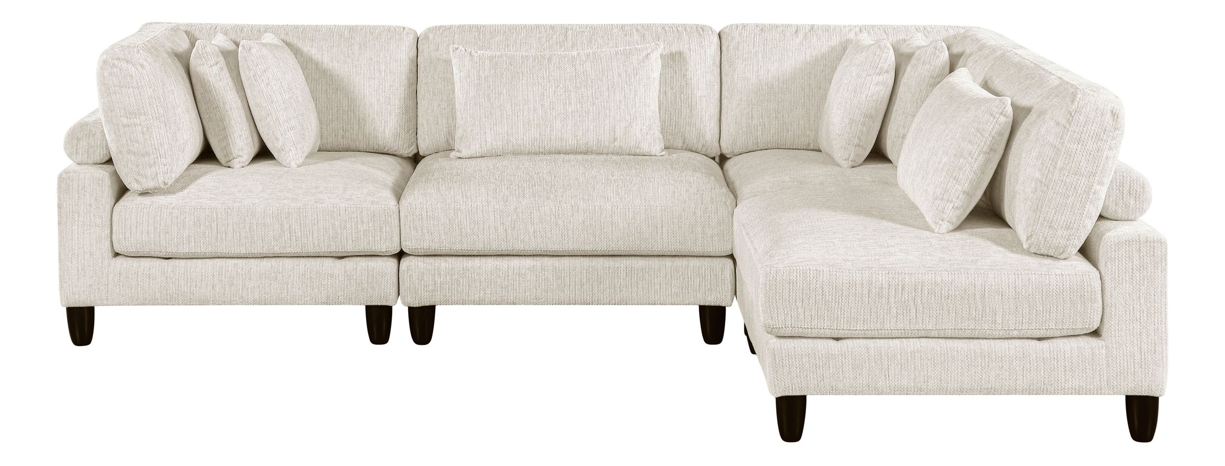 Robstown L-Shaped Microfiber 4‑Piece Modular Sectional