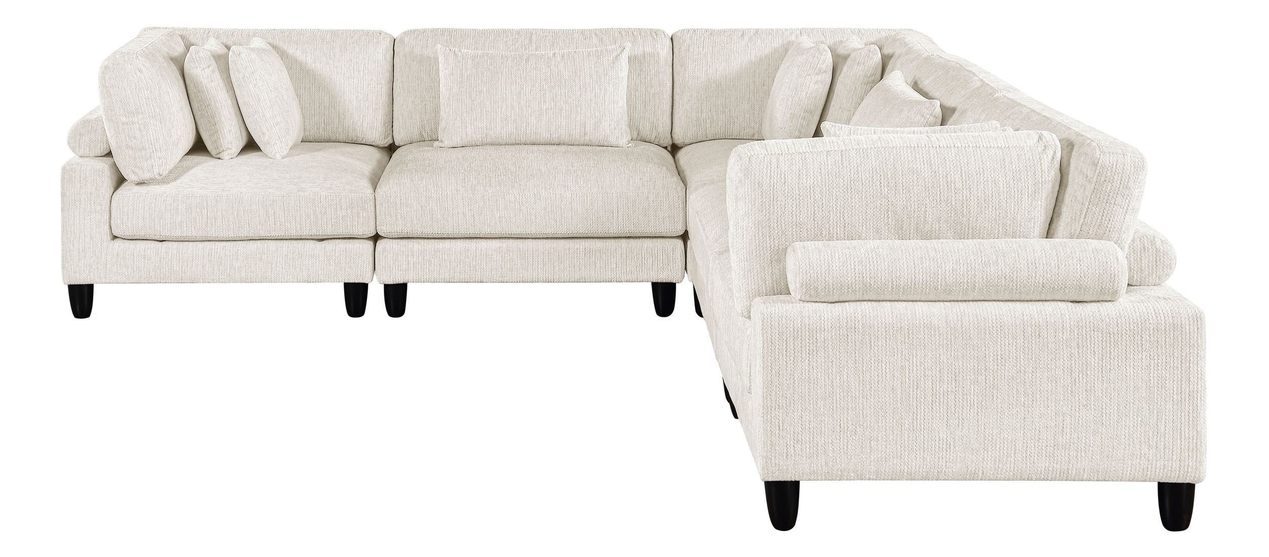 Robstown L-Shaped Microfiber 5‑Piece Modular Sectional