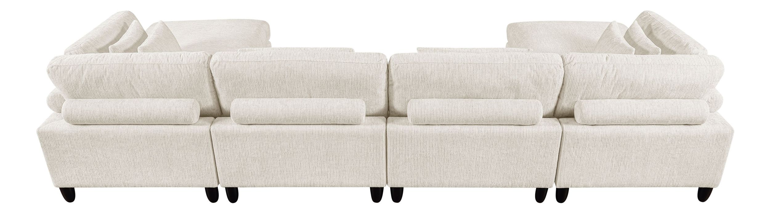 Robstown U-Shaped Microfiber 6‑Piece Modular Sectional with Ottomans