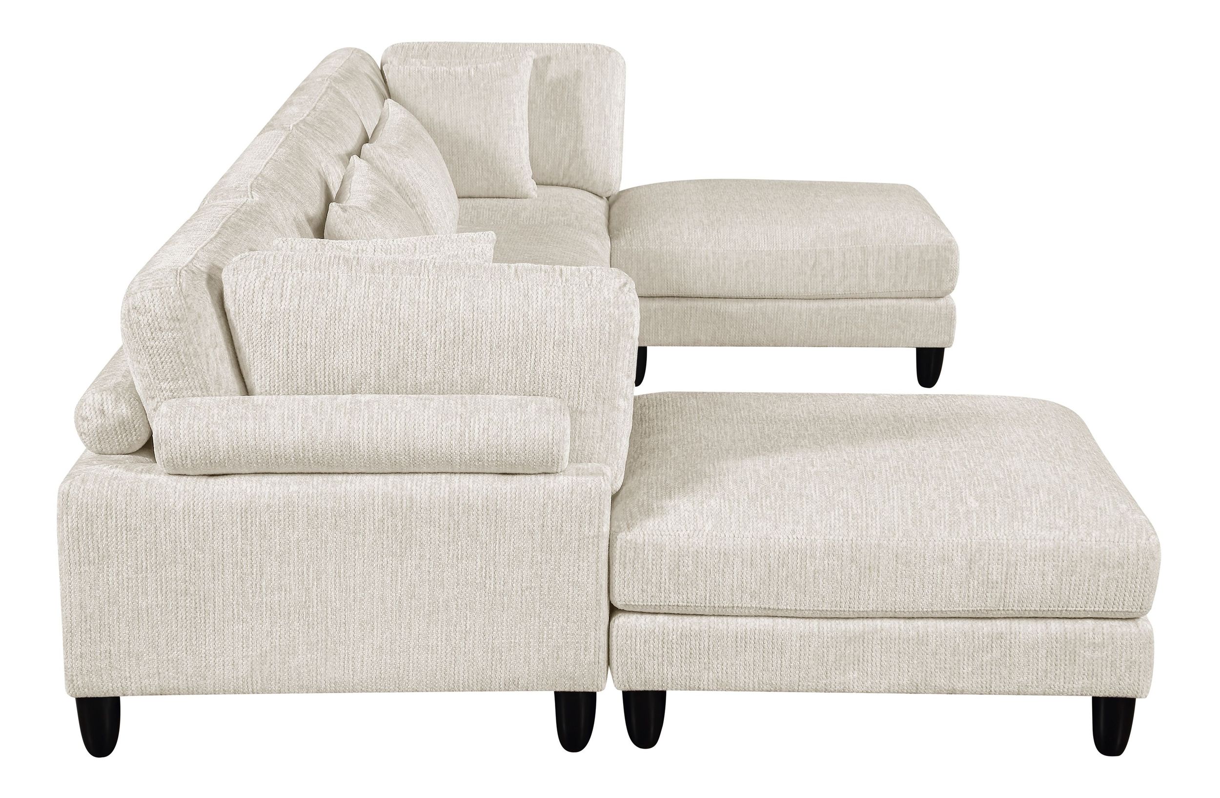 Robstown U-Shaped Microfiber 6‑Piece Modular Sectional with Ottomans