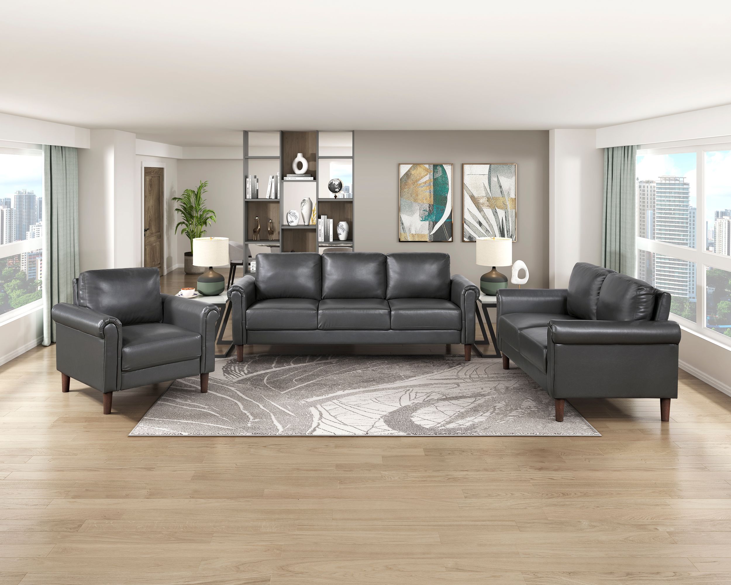 Hector Faux Leather Loveseat