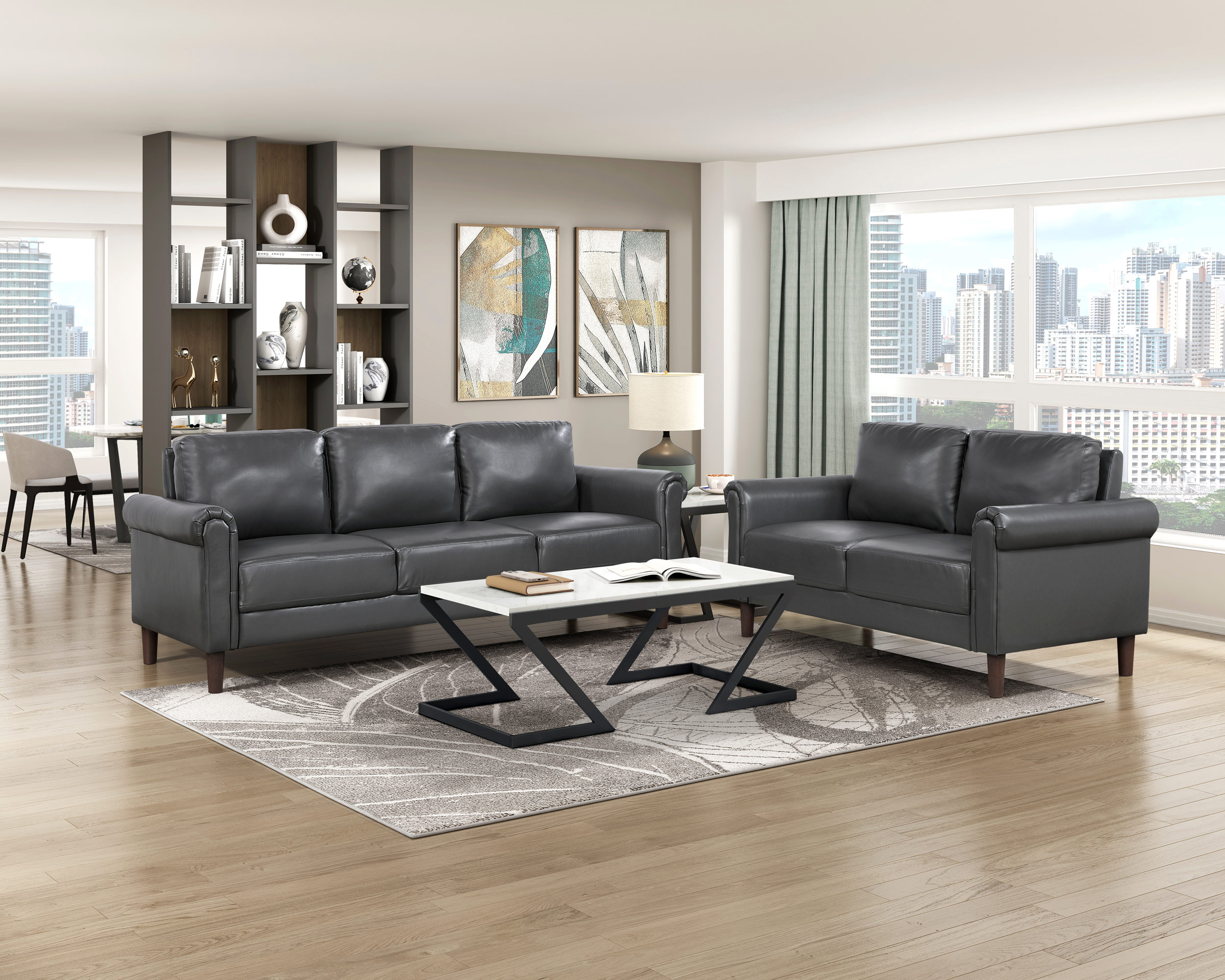 Hector Faux Leather Sofa