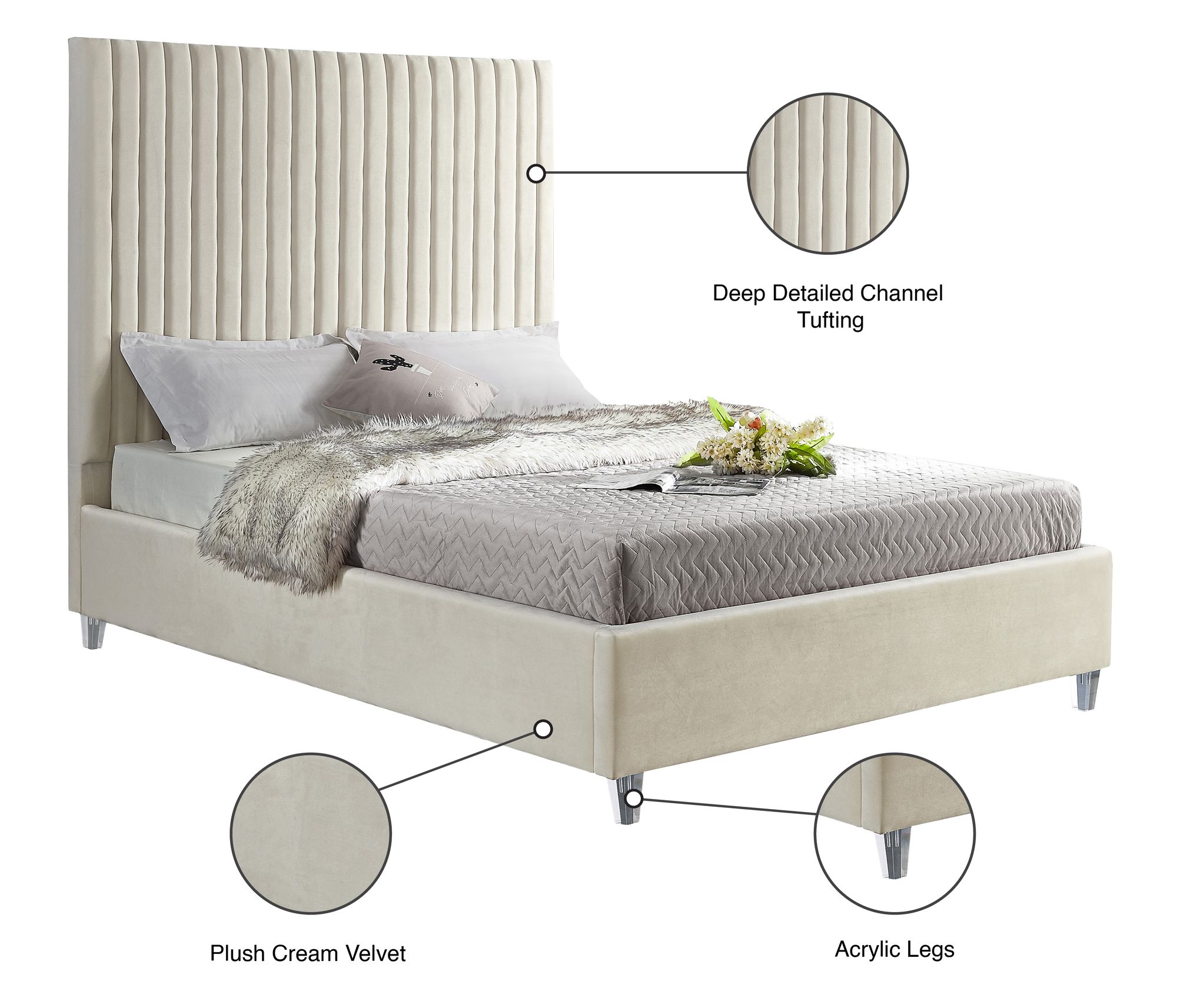 Candace Velvet Full Size Bed