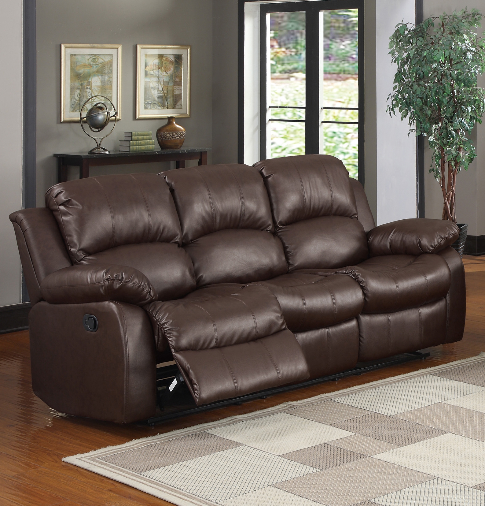 Cranley Reclining Bonded Leather Sofa