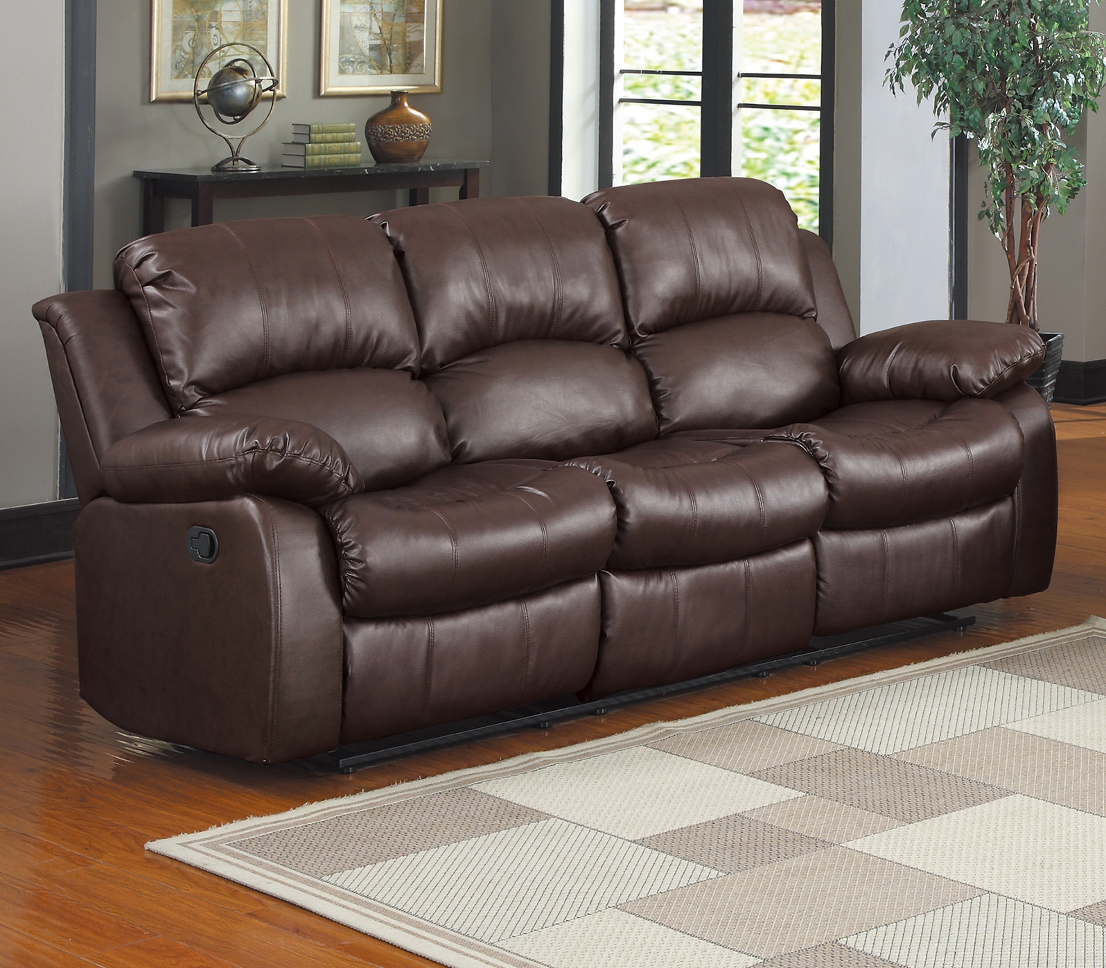 Cranley Faux Leather/Microfiber Reclining Sofa