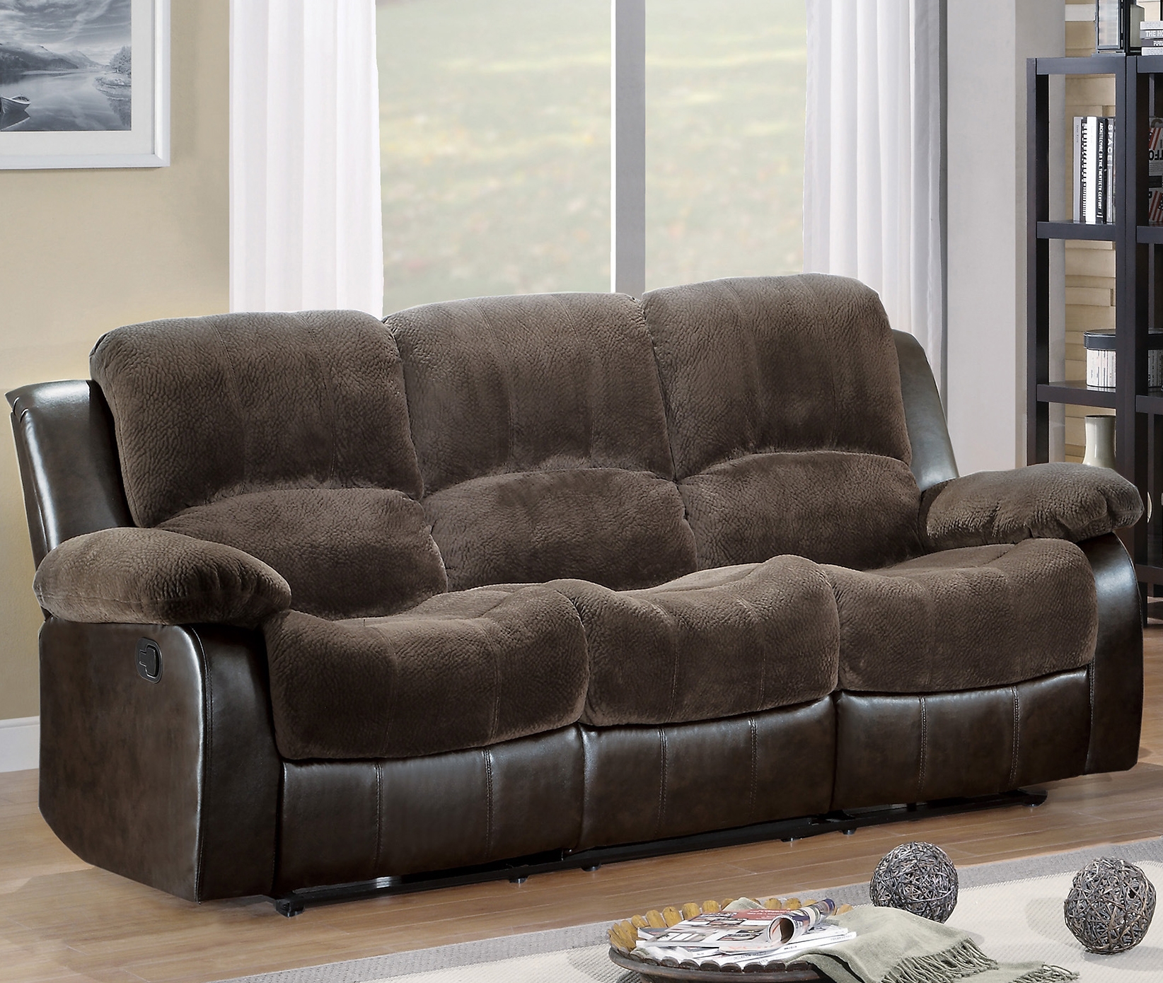 Cranley Faux Leather/Microfiber Reclining Sofa