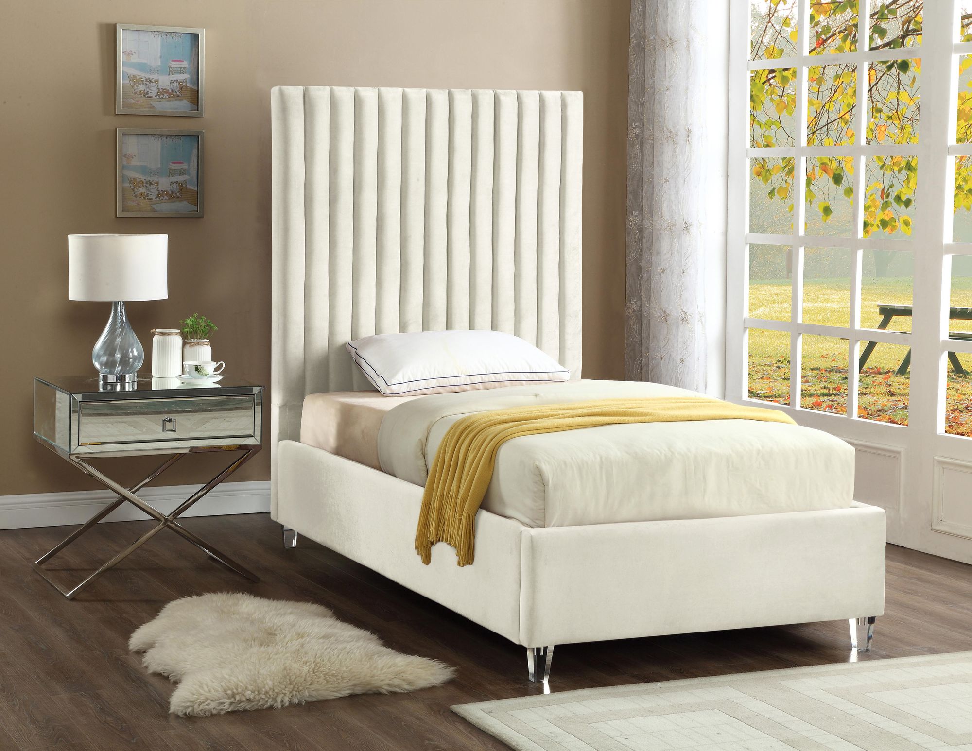 Candace Velvet Twin Size Bed