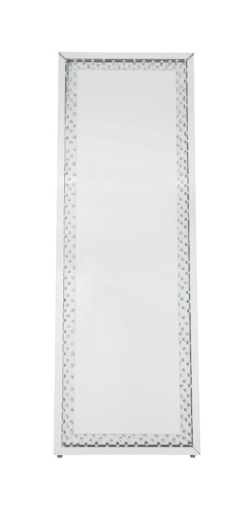 Nysa 97025 Mirrored/Faux Crystals Accent Floor Mirror