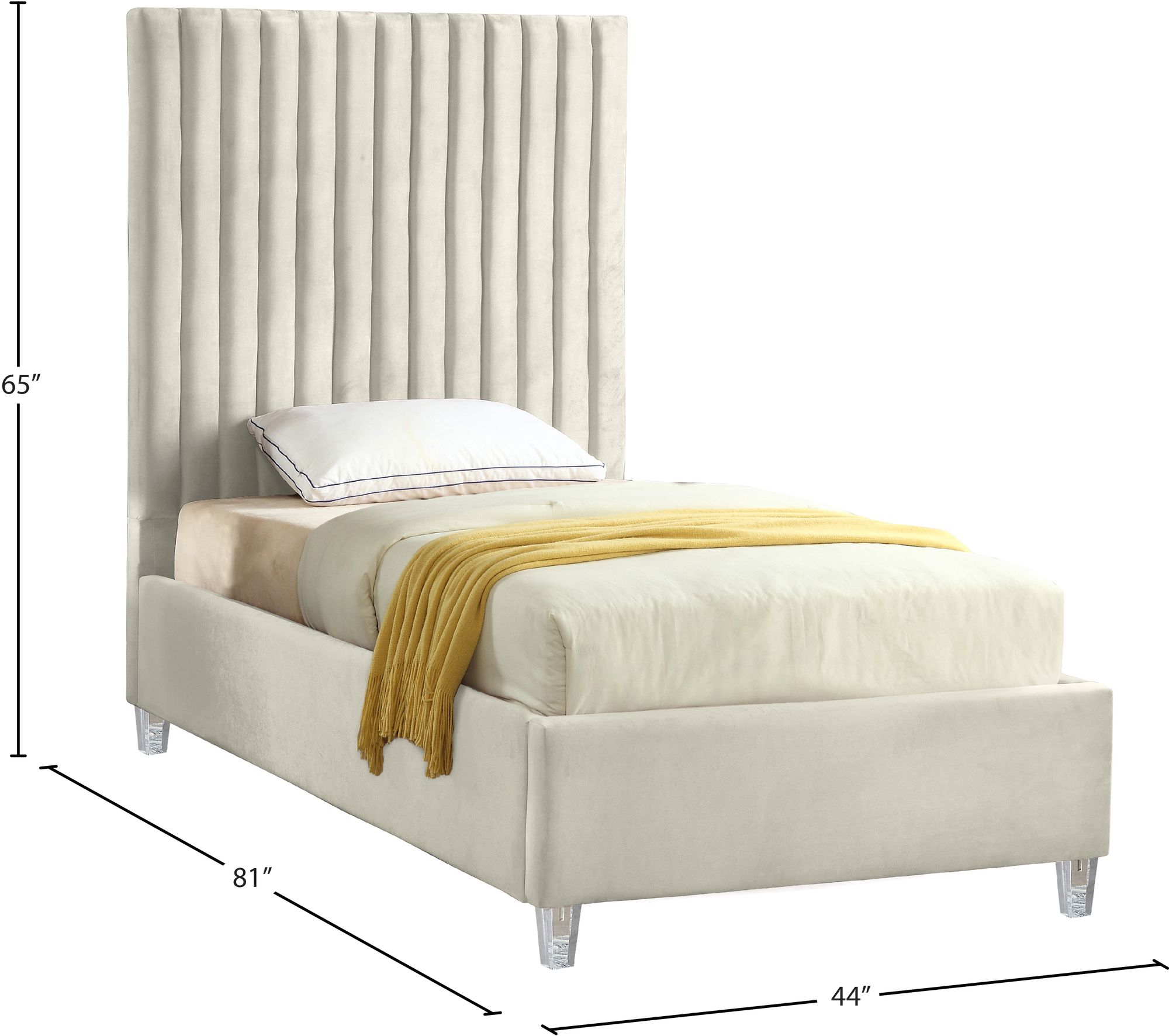 Candace Velvet Twin Size Bed