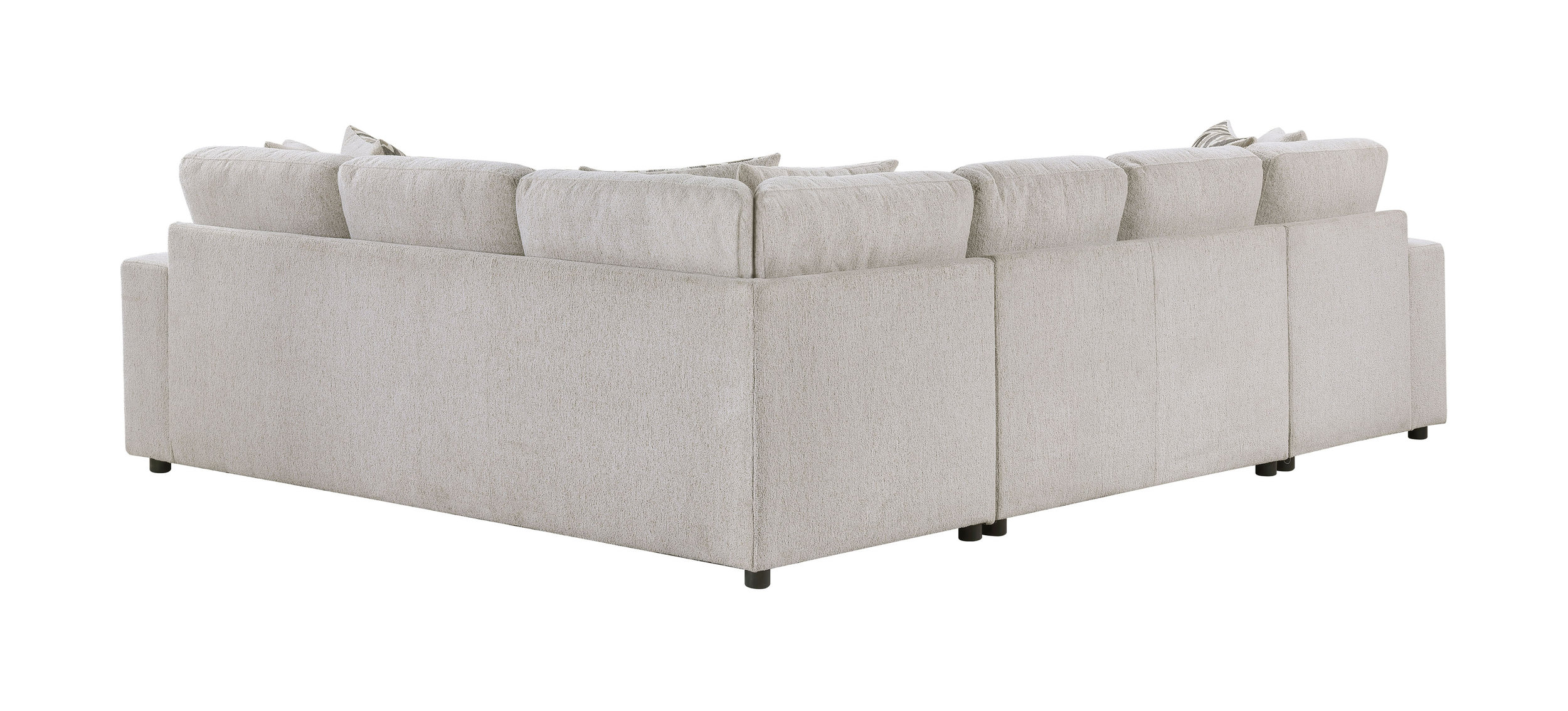 Myrtle U-Shape Chenille 3‑Piece Sectional with Pull‑out Bed & Hidden Storage