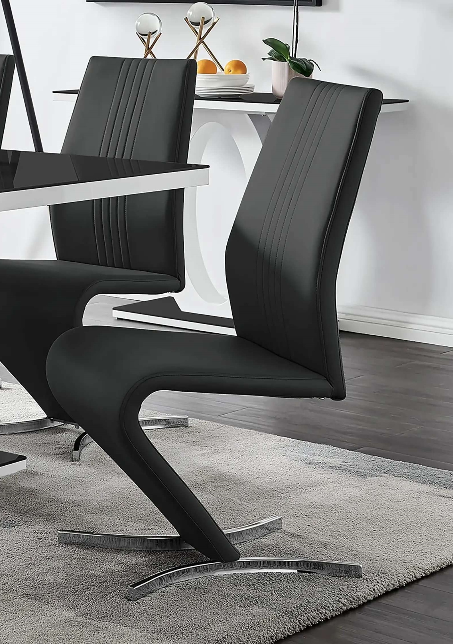 Contemporary Style Z Shaped Chair Base 2Pcs Dining Chairs 