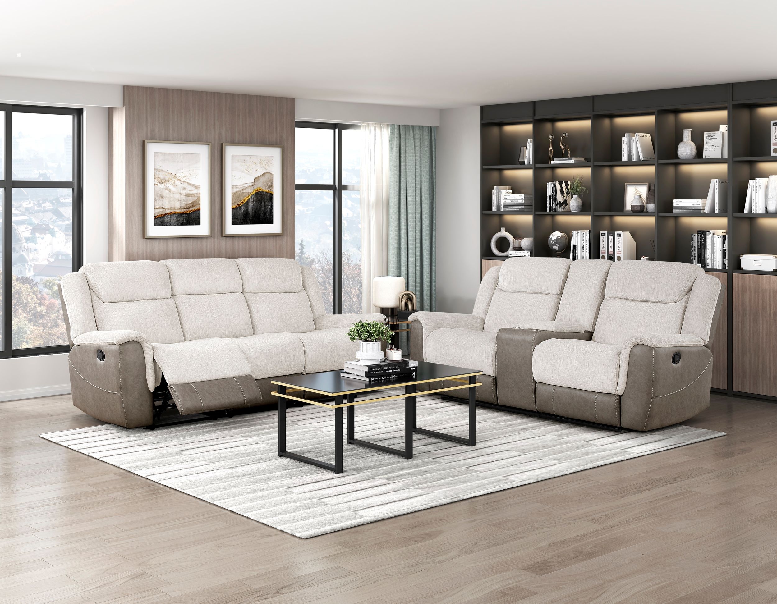Harriette Chenille Double Reclining Sofa