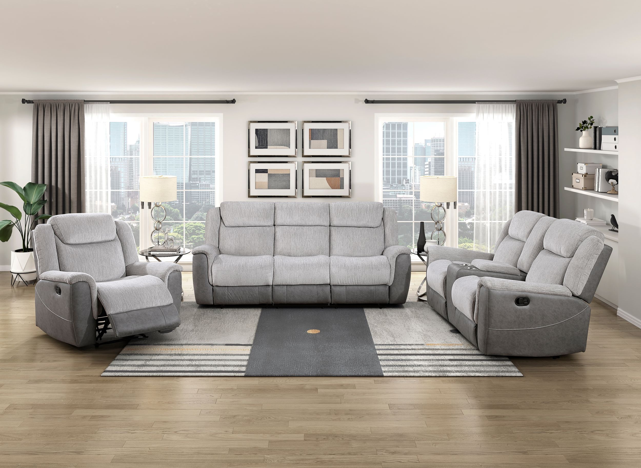 Harriette Chenille Double Reclining Sofa