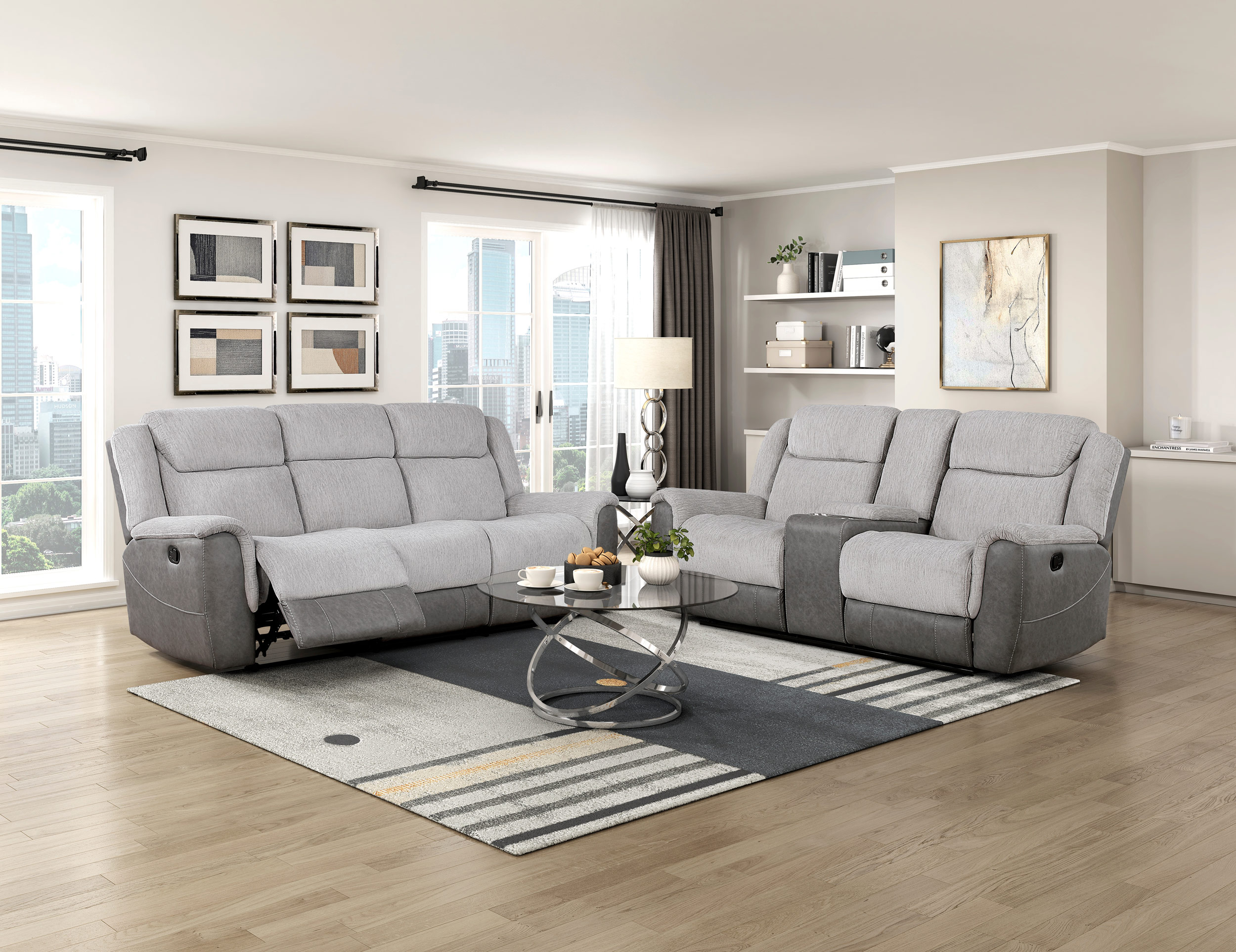 Harriette Chenille Double Reclining Sofa