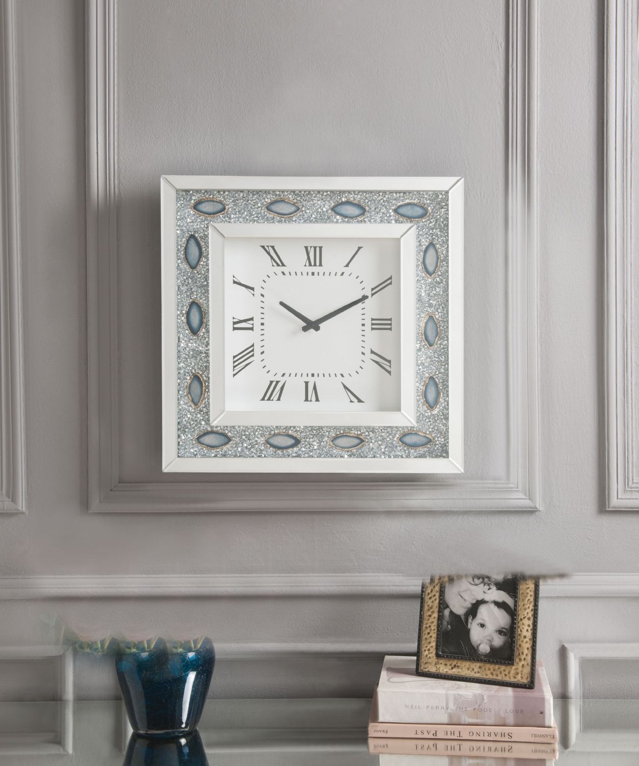 Sonia 97047 Mirrored/Faux Agate Wall Clock