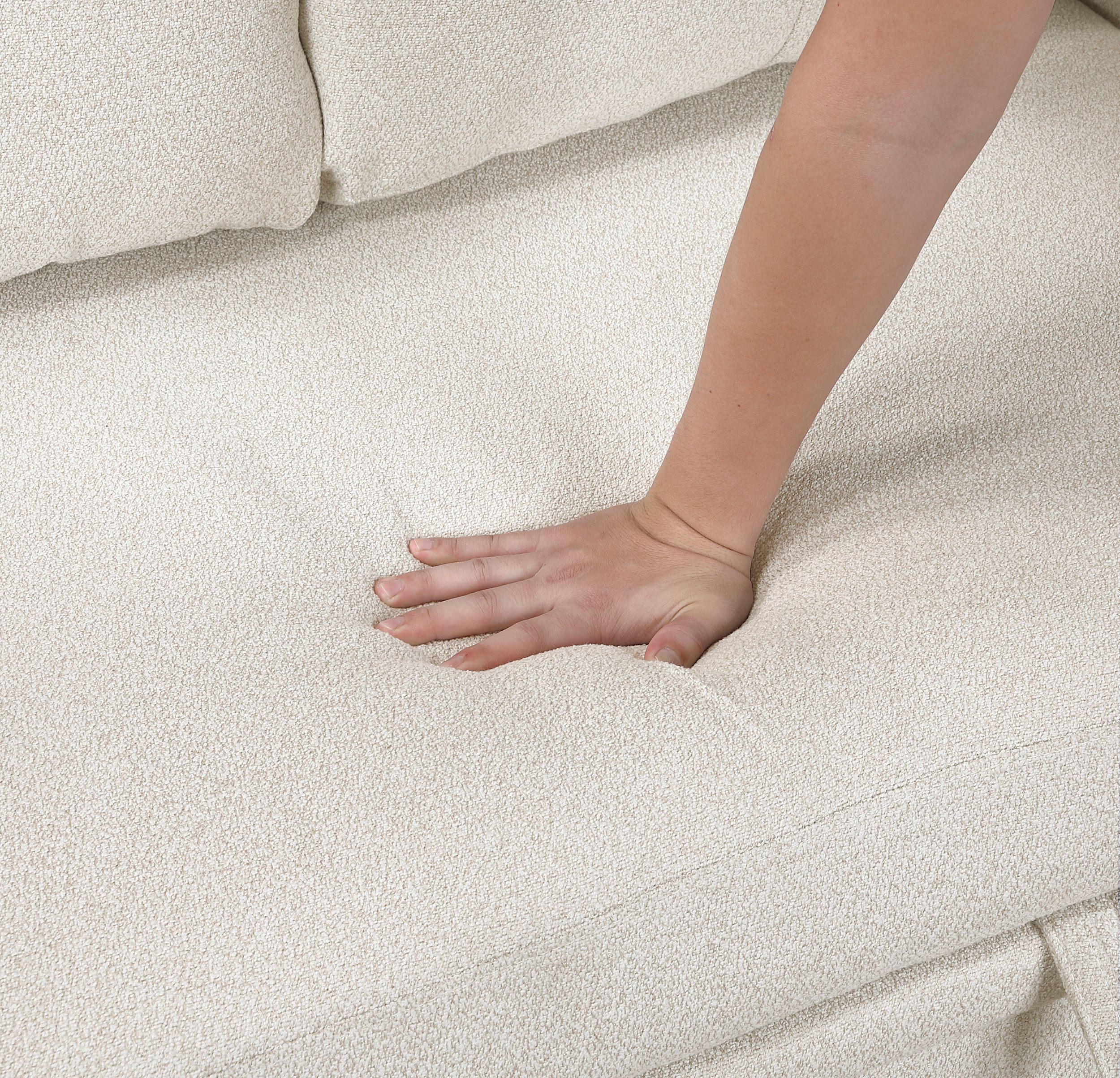 Robinson Boucle Loveseat with Pull‑out Bed, Shelves & Charging Ports