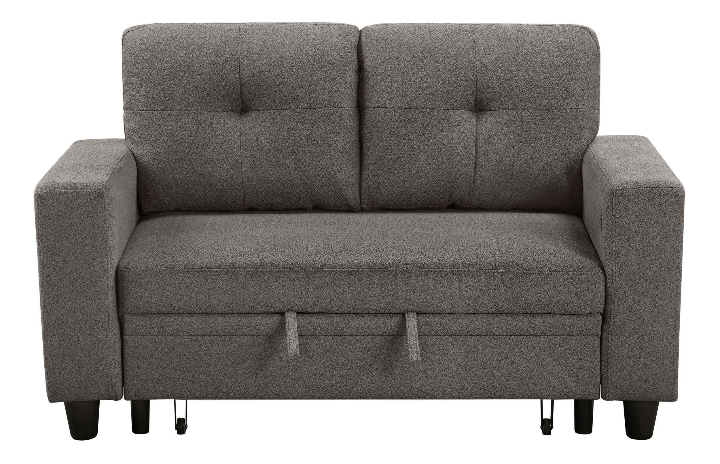 Robinson Boucle Loveseat with Pull‑out Bed, Shelves & Charging Ports
