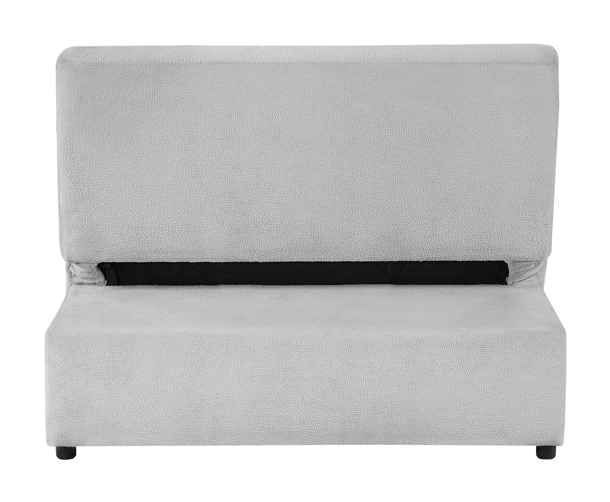 Desmond Polyester Convertible Armless 2‑Seater with Pull‑out Bed & Charging Ports
