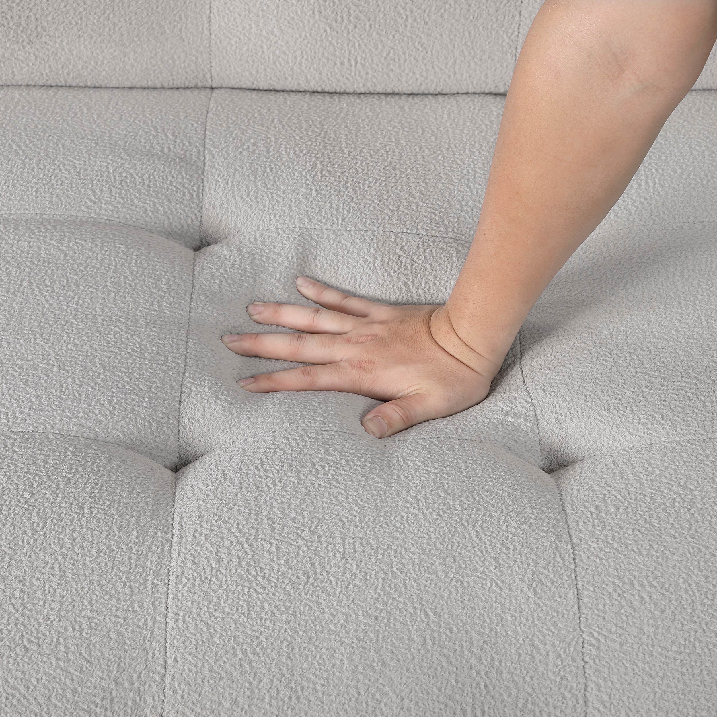 Desmond Polyester Convertible Armless 2‑Seater with Pull‑out Bed & Charging Ports