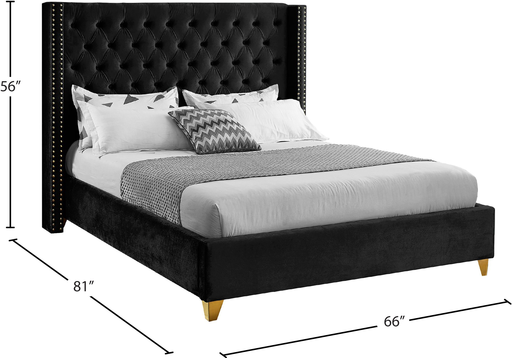 Barolo Velvet Full Size Bed
