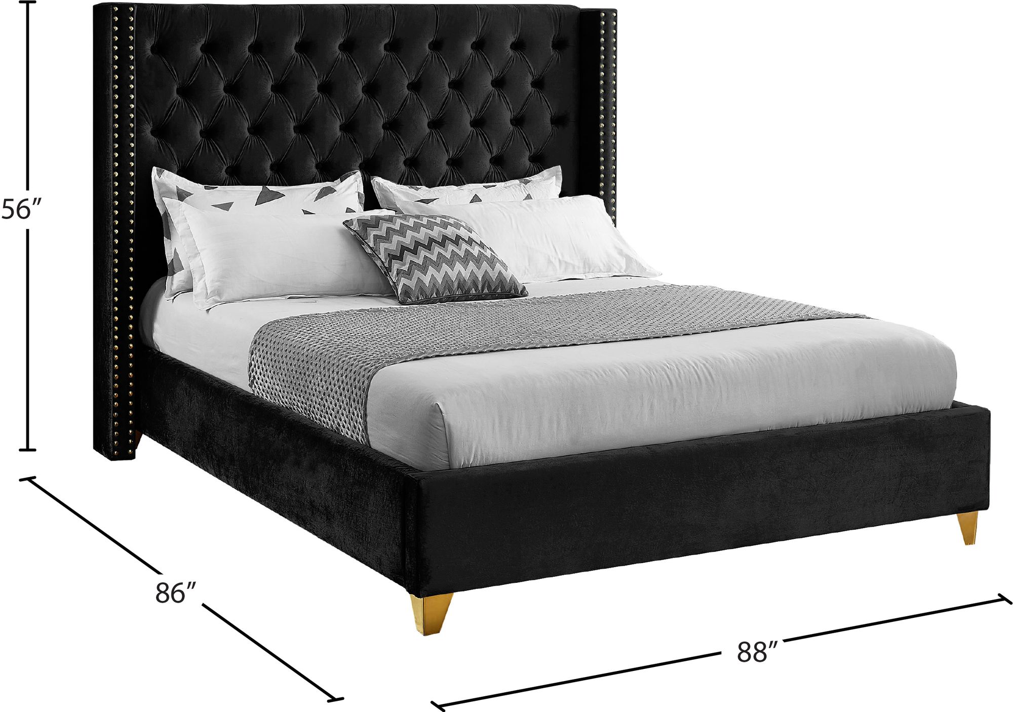 Barolo Velvet King Size Bed