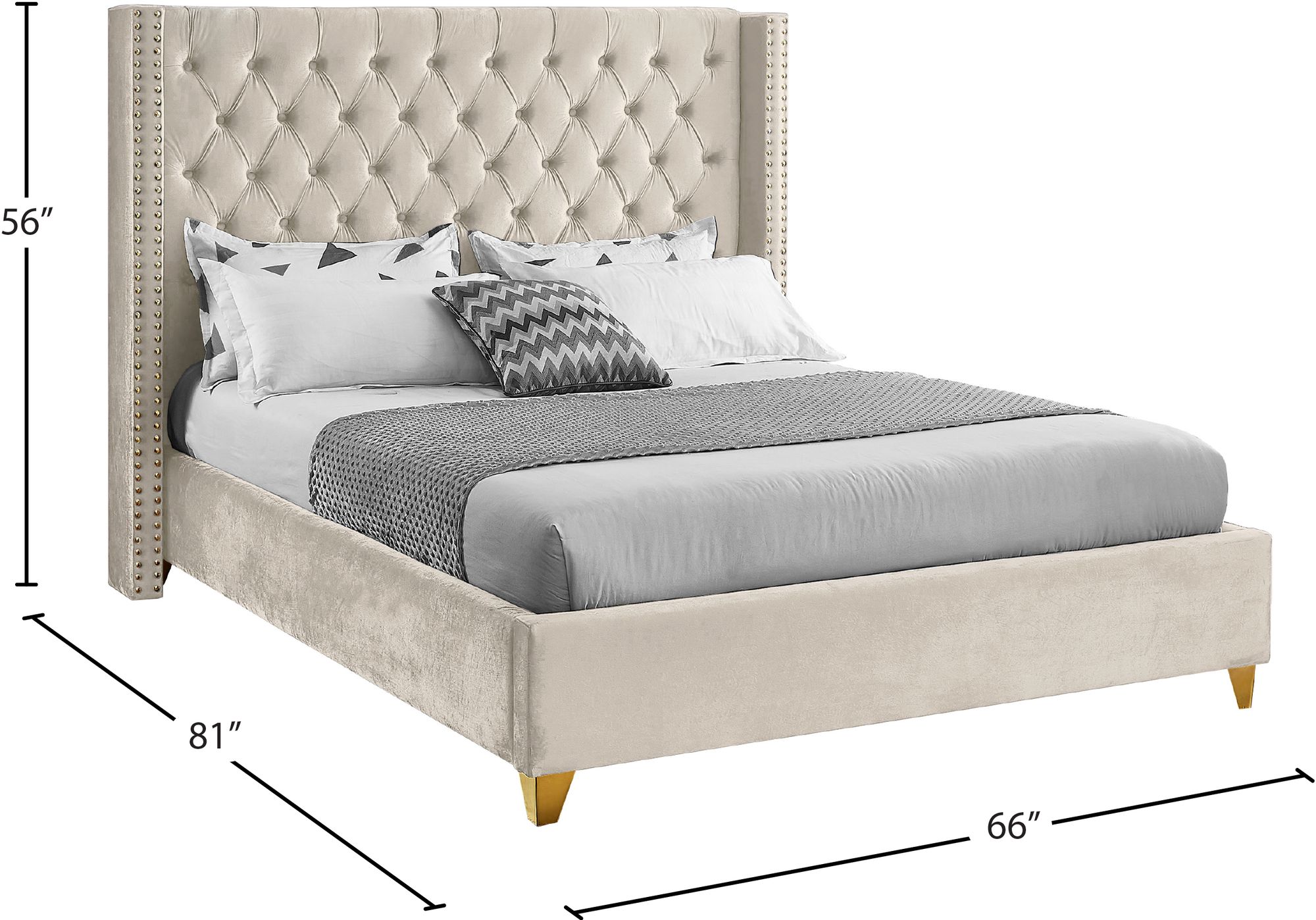Barolo Velvet Full Size Bed