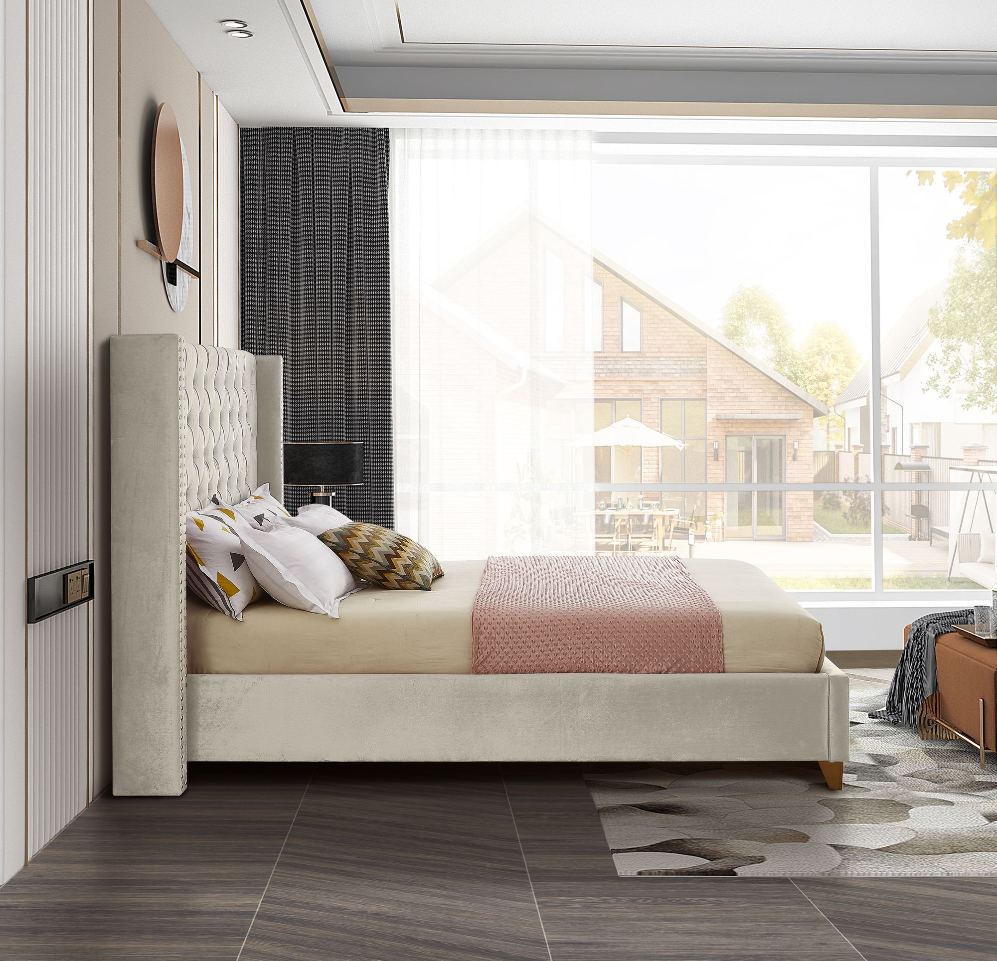 Barolo Velvet King Size Bed
