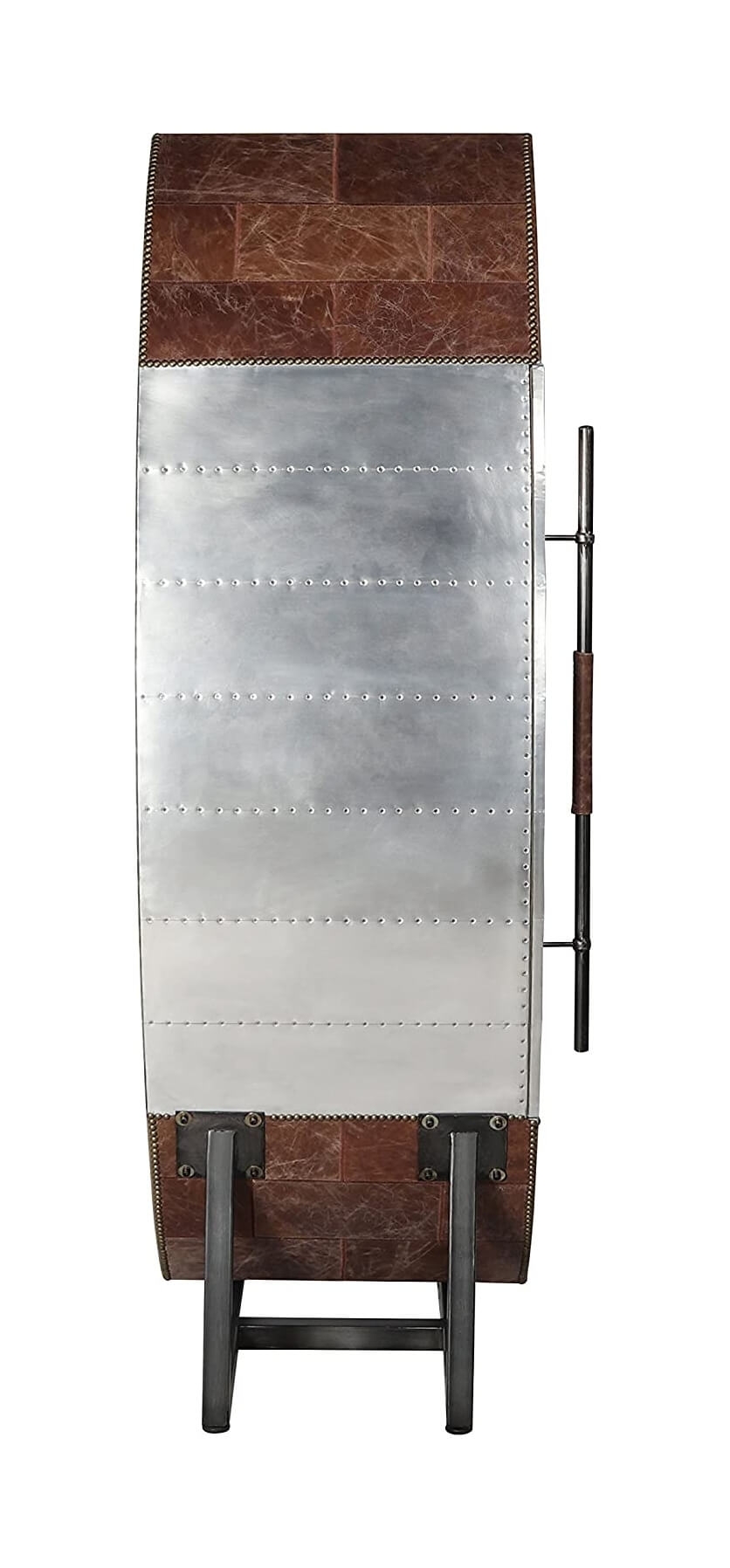 Brancaster Top Grain Leather/Aluminum Wine Cooler Cabinet