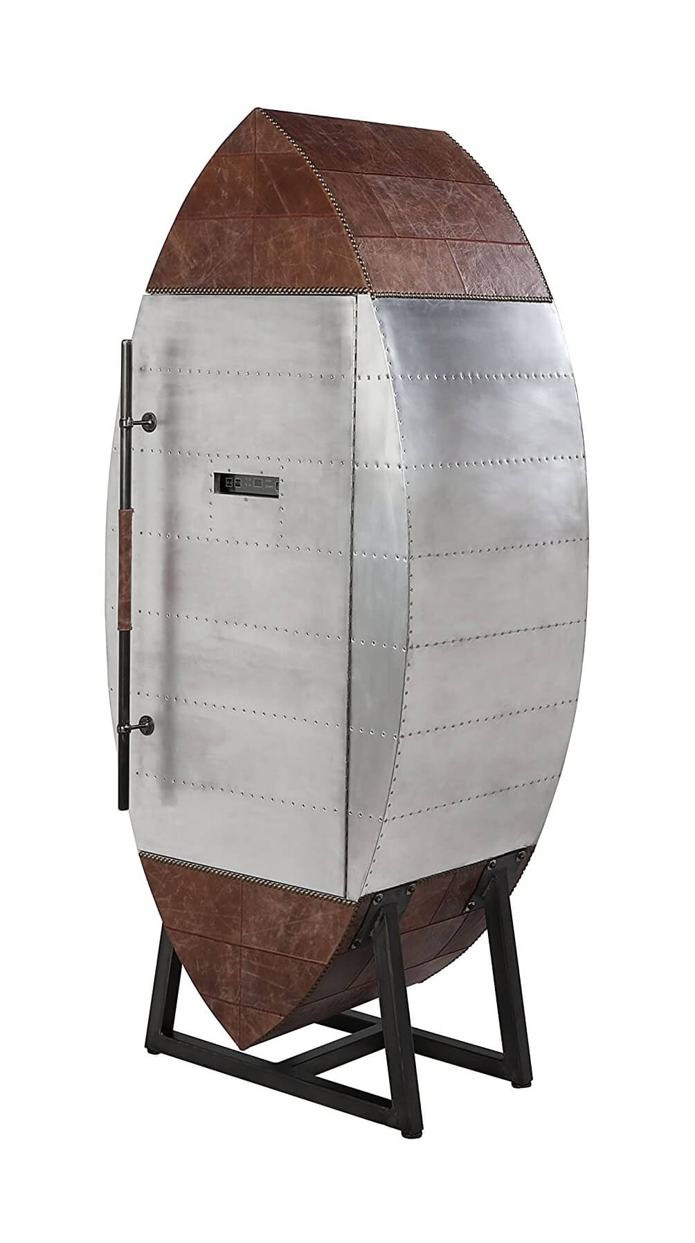 Brancaster Top Grain Leather/Aluminum Wine Cooler Cabinet