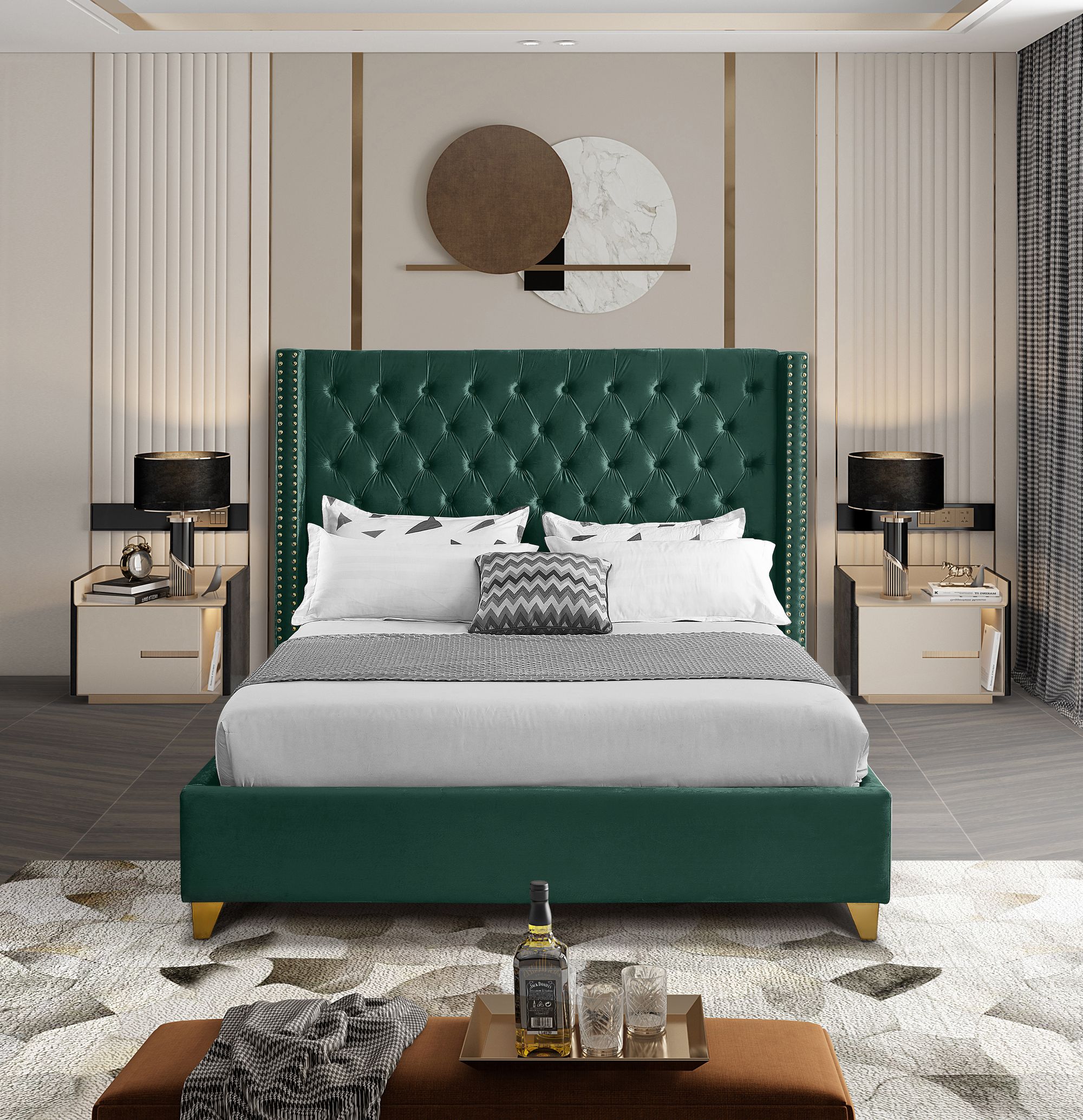 Barolo Velvet Full Size Bed