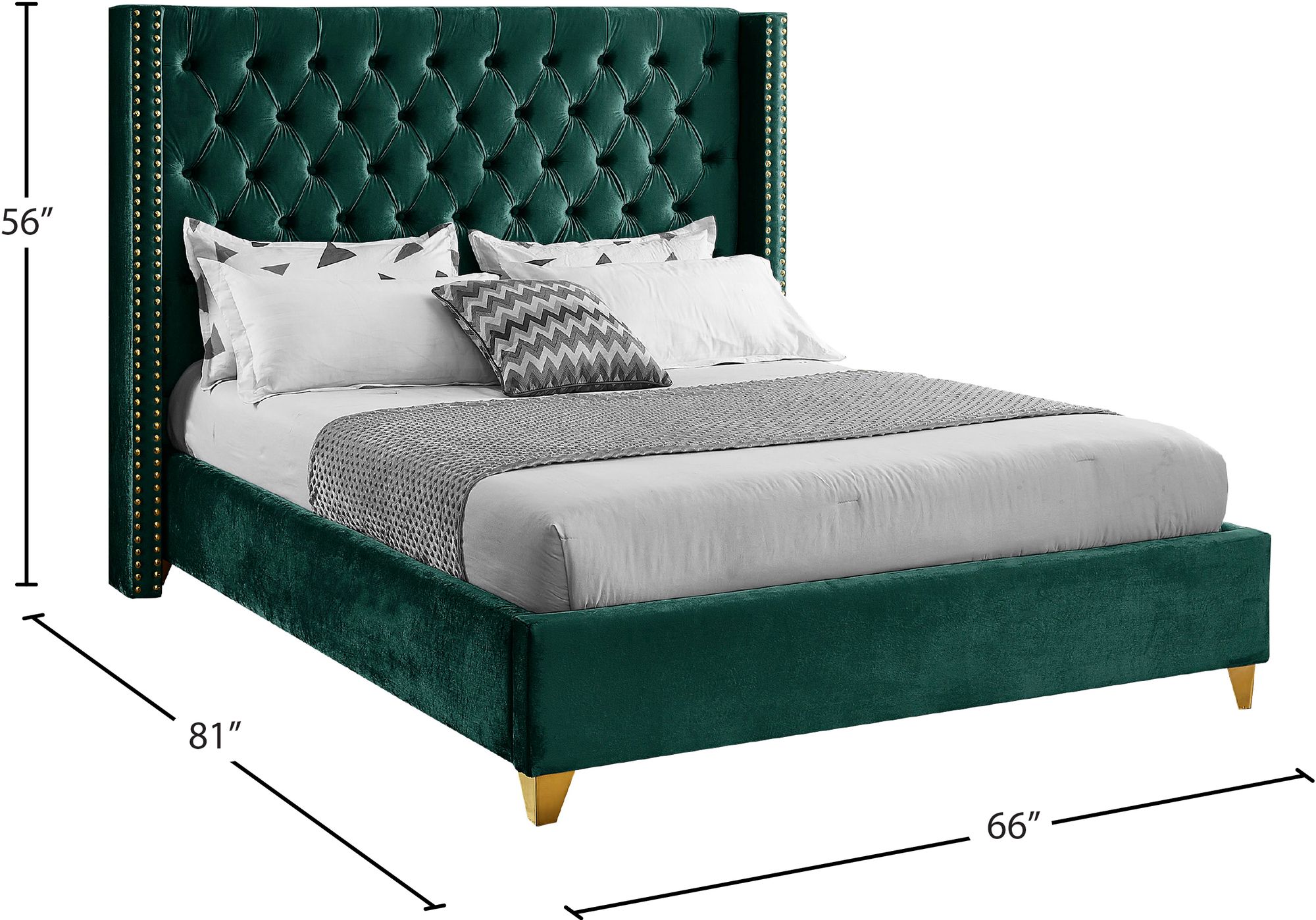 Barolo Velvet Full Size Bed