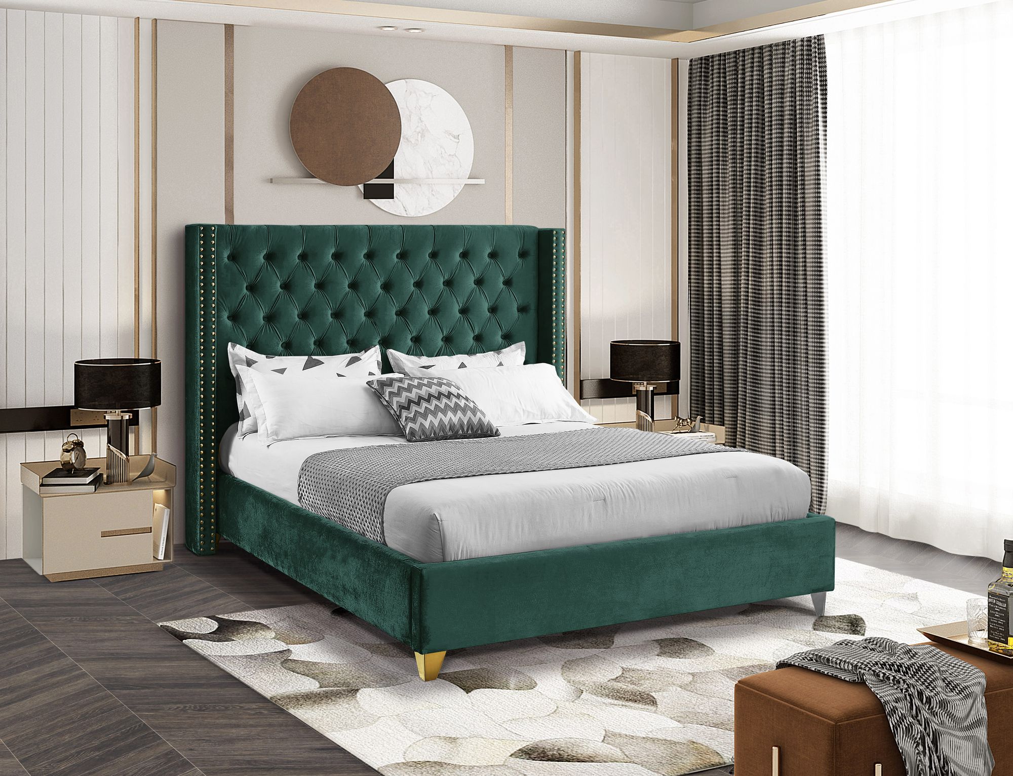 Barolo Velvet King Size Bed