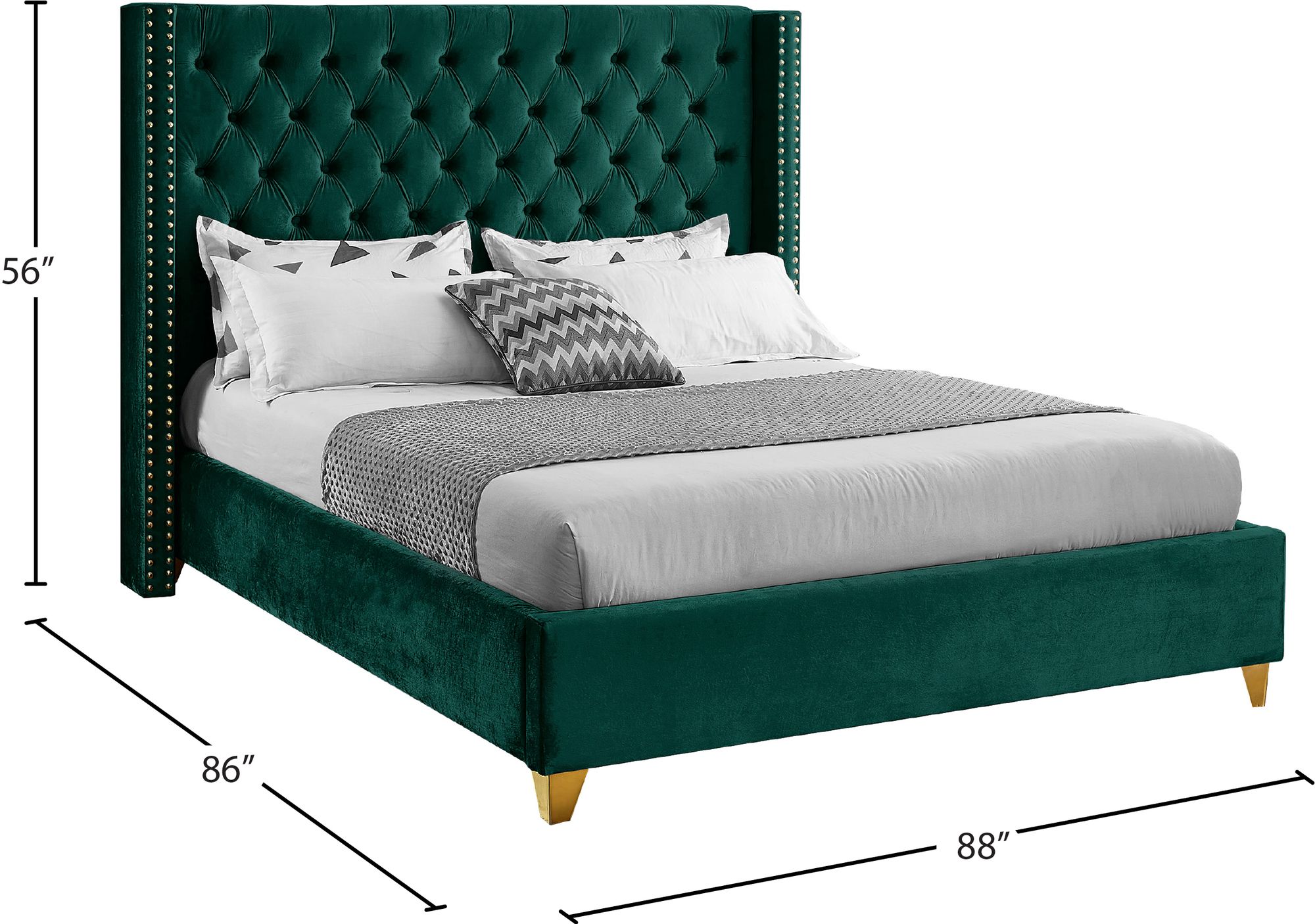 Barolo Velvet King Size Bed