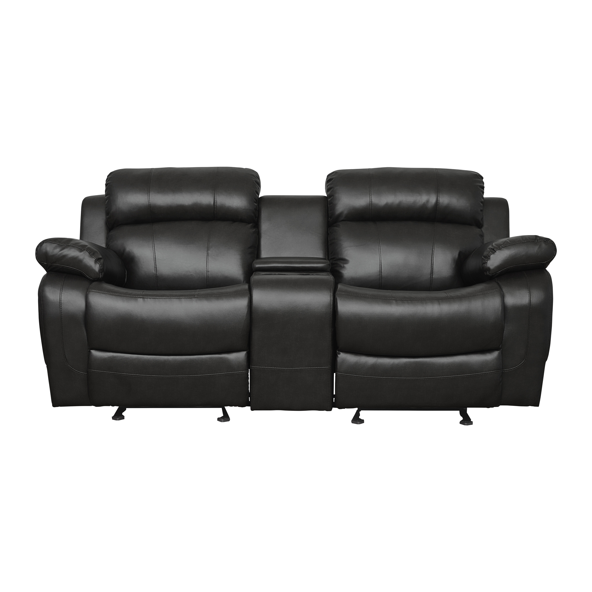 Marille Leatherette Double Glider Reclining Loveseat