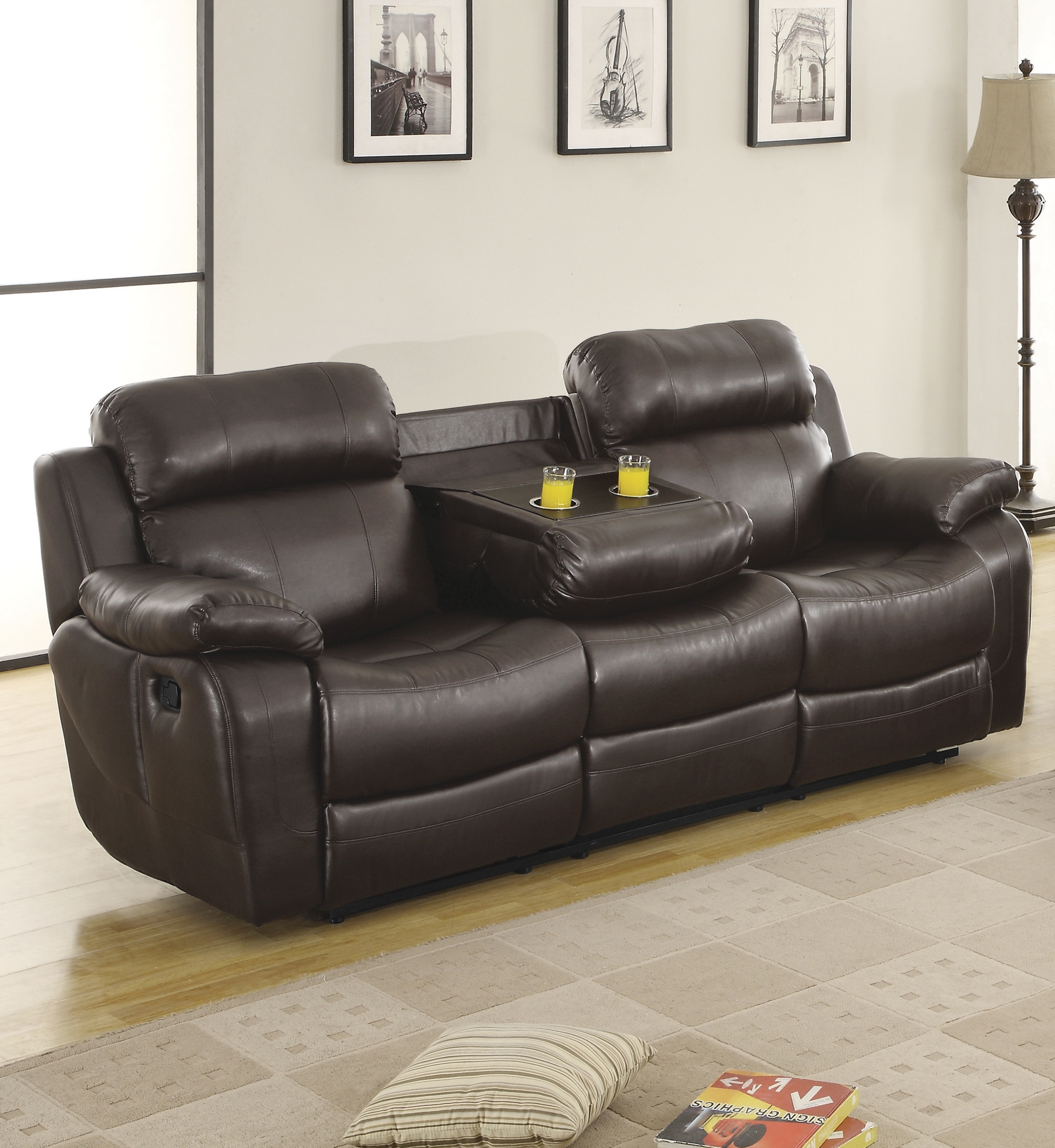 Marille Leatherette Double Reclining Sofa