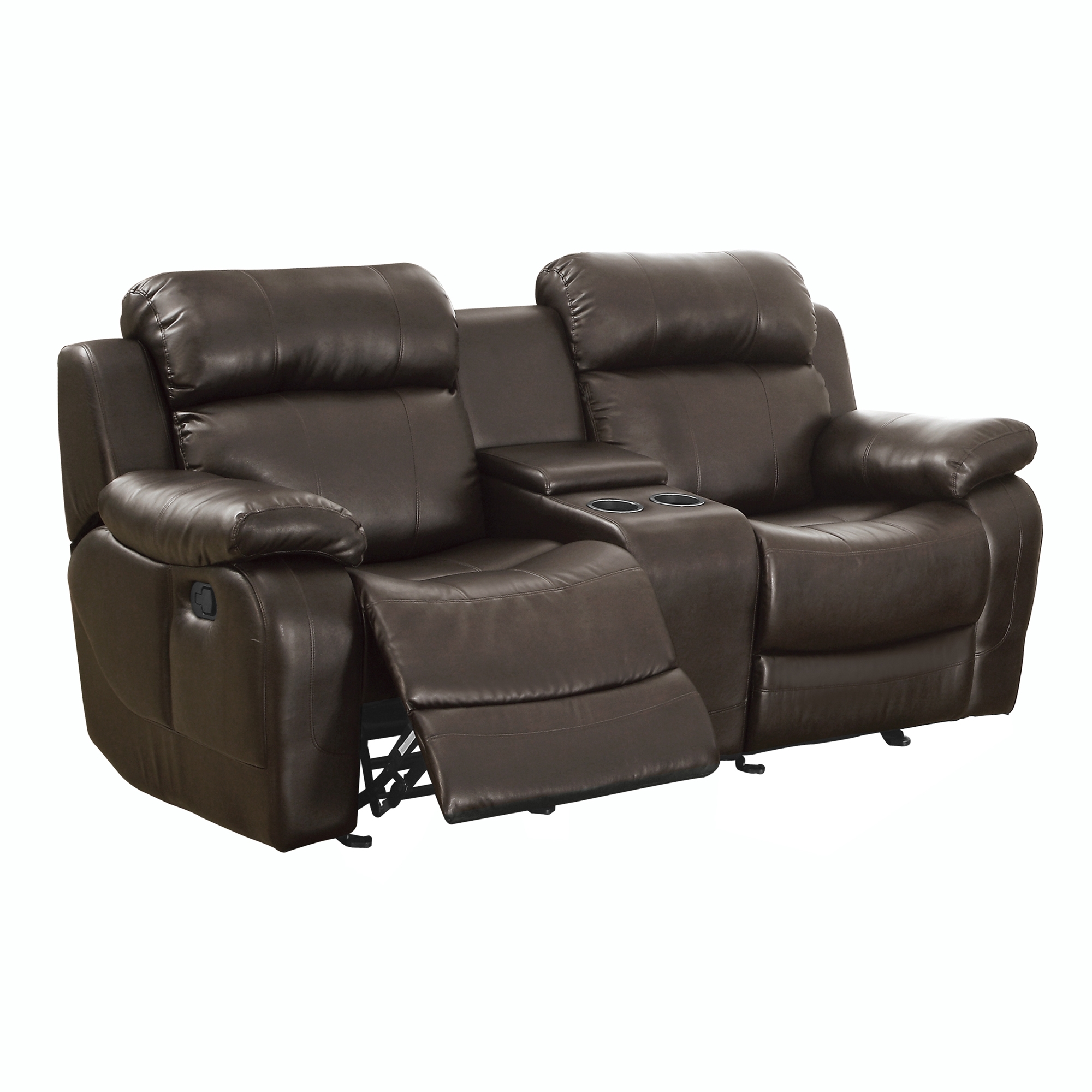 Marille Leatherette Double Glider Reclining Loveseat