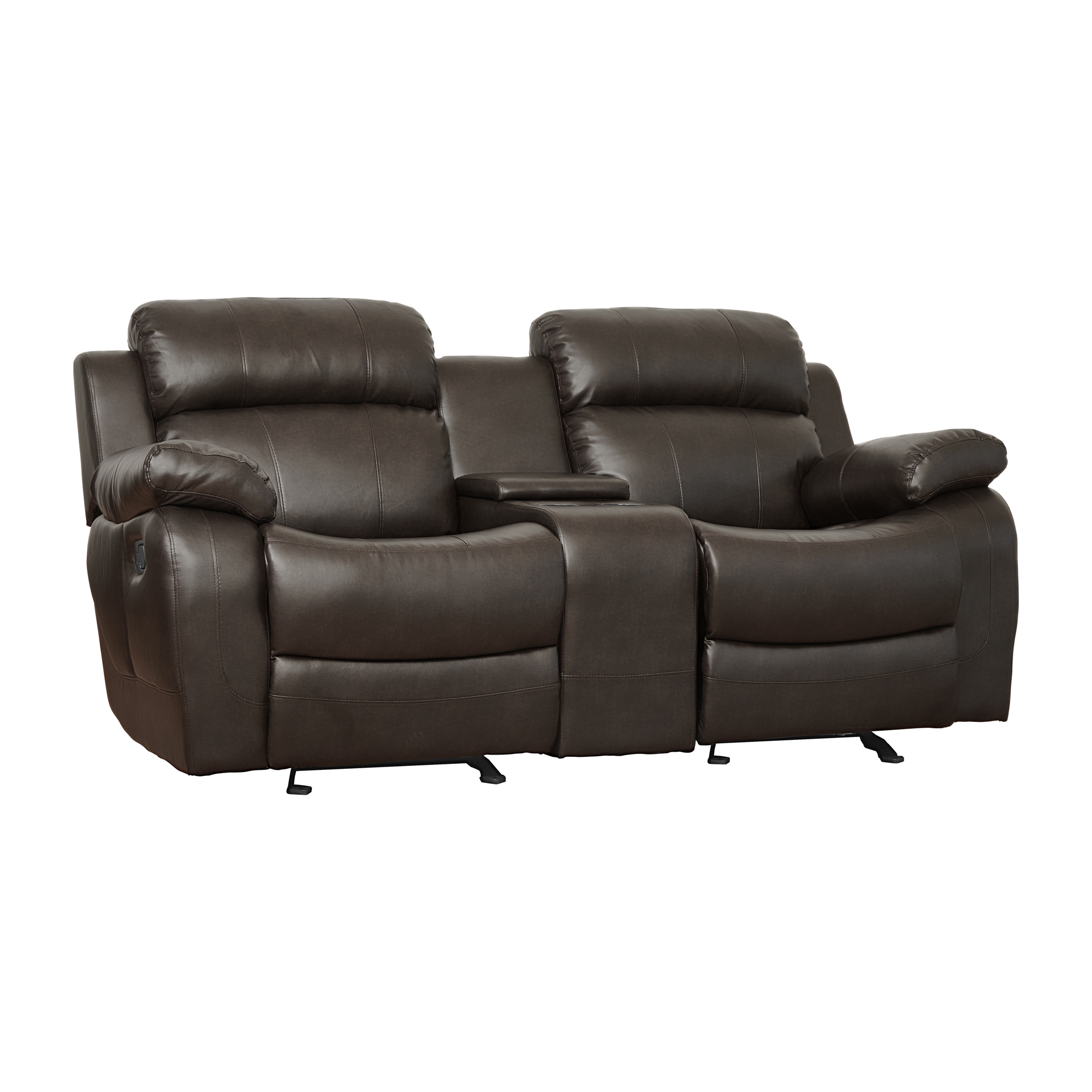 Marille Leatherette Double Glider Reclining Loveseat